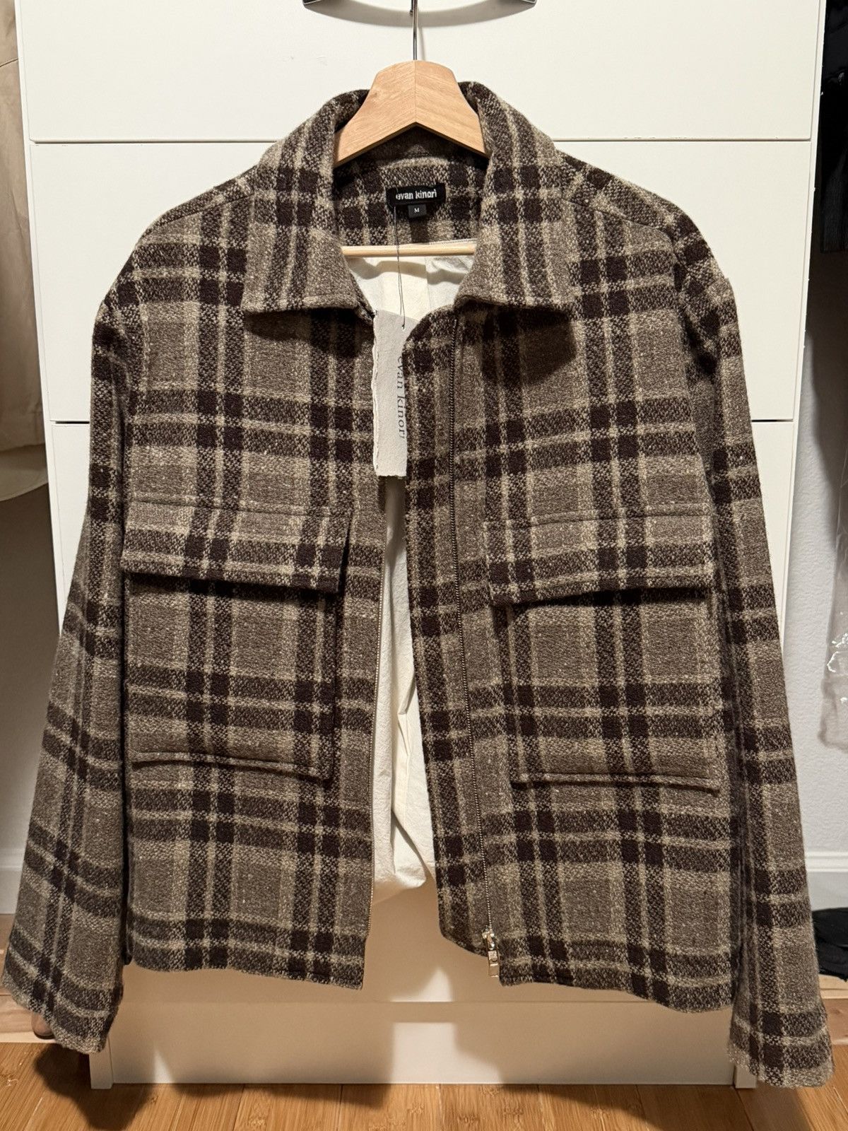 Evan Kinori Evan Kinori Zip Jacket - Yarn Dyed Wool Check Size US M / EU 48-50 / 2 - 1 Thumbnail