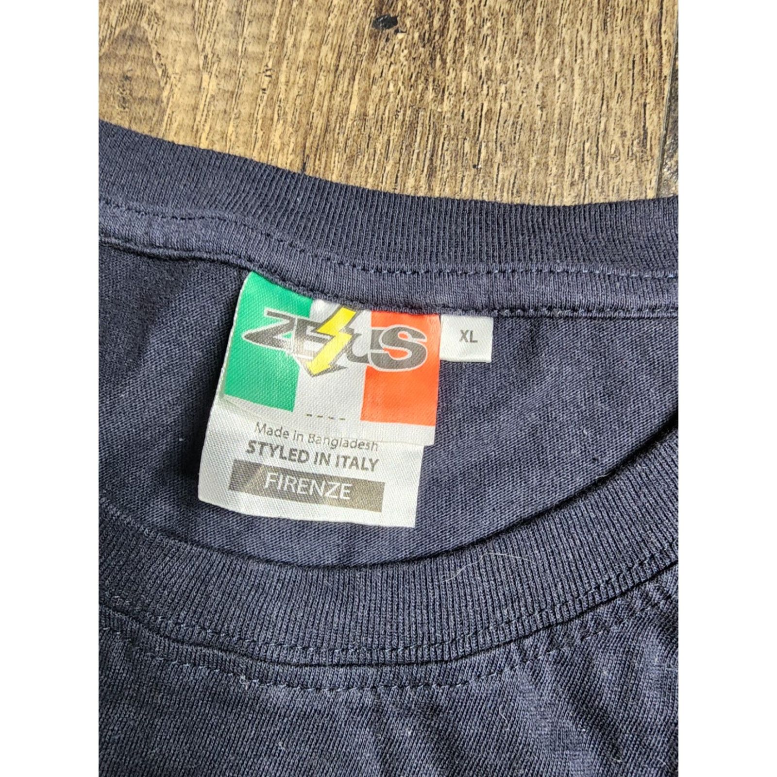 Vintage Zeus T-Shirt - Italy Flag - Adult Male - XL - Black - Short Sleeve Crew Neck - Vintage/Preowned - Men's Apparel Size US XL / EU 56 / 4 - 4 Thumbnail