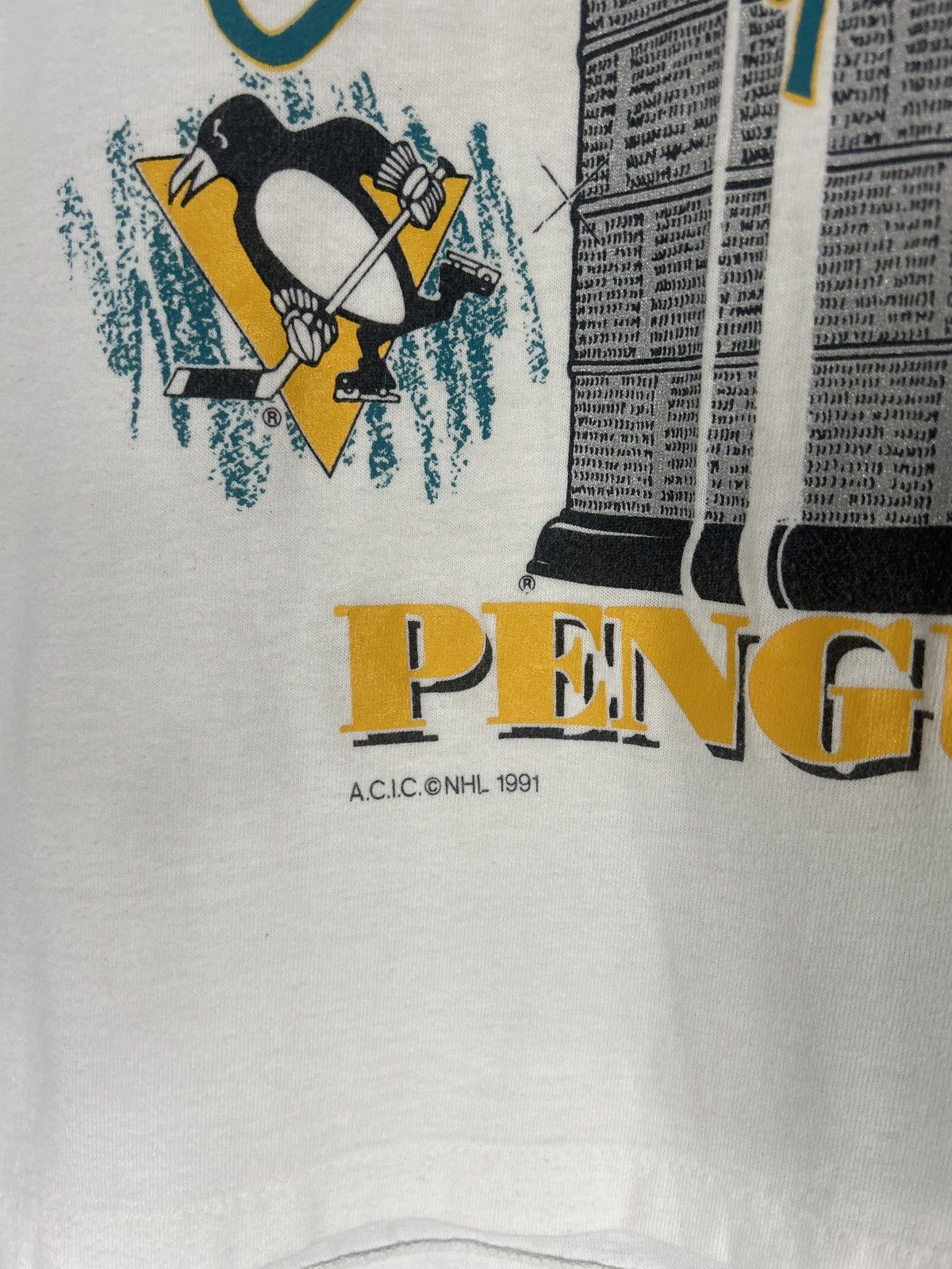 NHL × Vintage Vintage 1991 Pittsburgh Penguins Stanley Cup Champions Tee Size US M / EU 48-50 / 2 - 5 Thumbnail