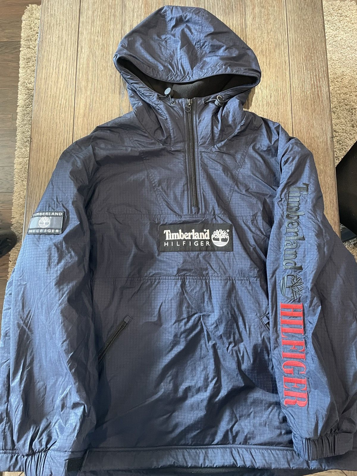 image of Timberland x Tommy Hilfiger Desert Sky Halfzip Jacket in Navy, Men's (Size XL)