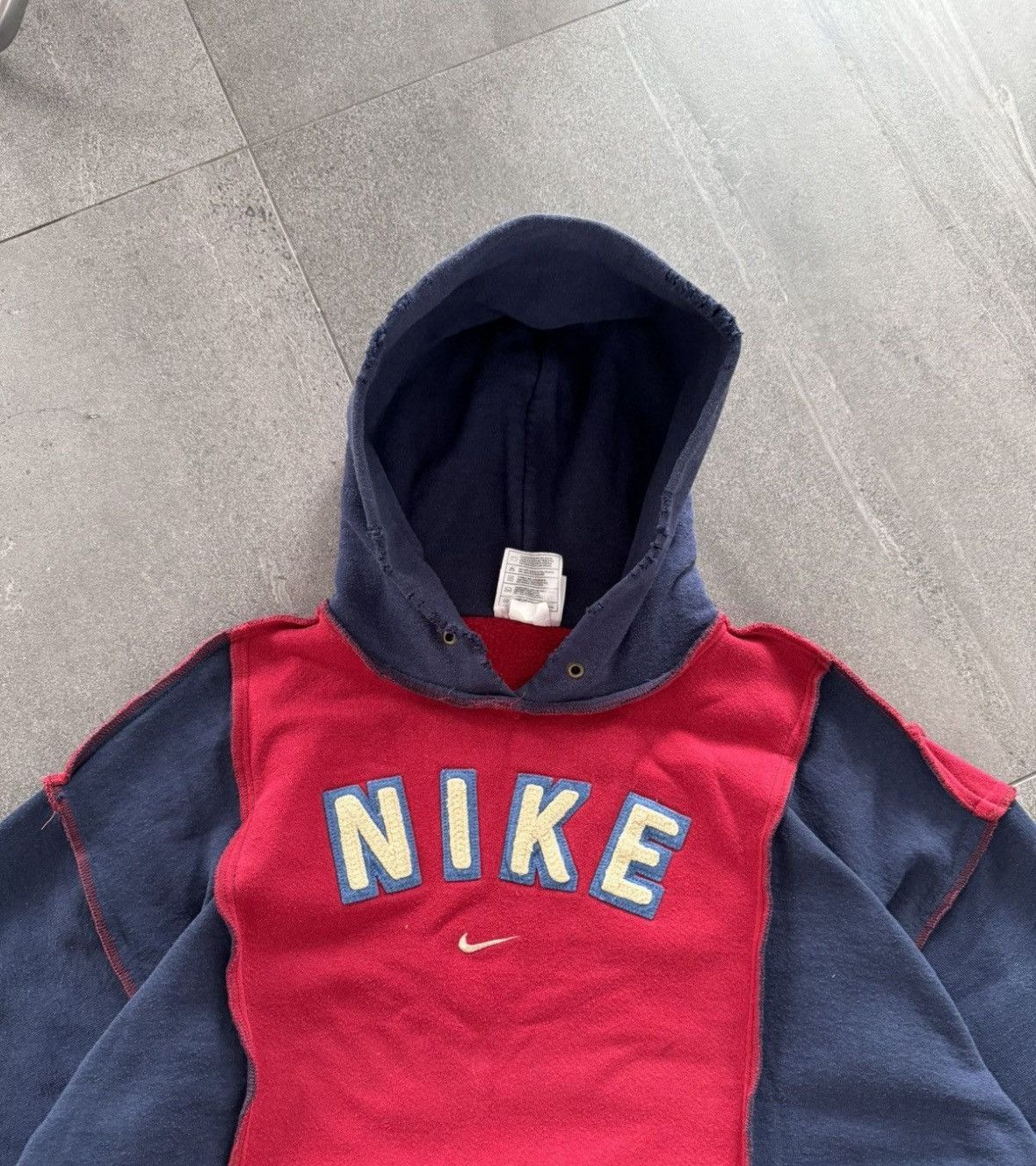 Nike Rare 90s reworked custom Nike big logo hoodie y2k Size US M / EU 48-50 / 2 - 2 Thumbnail