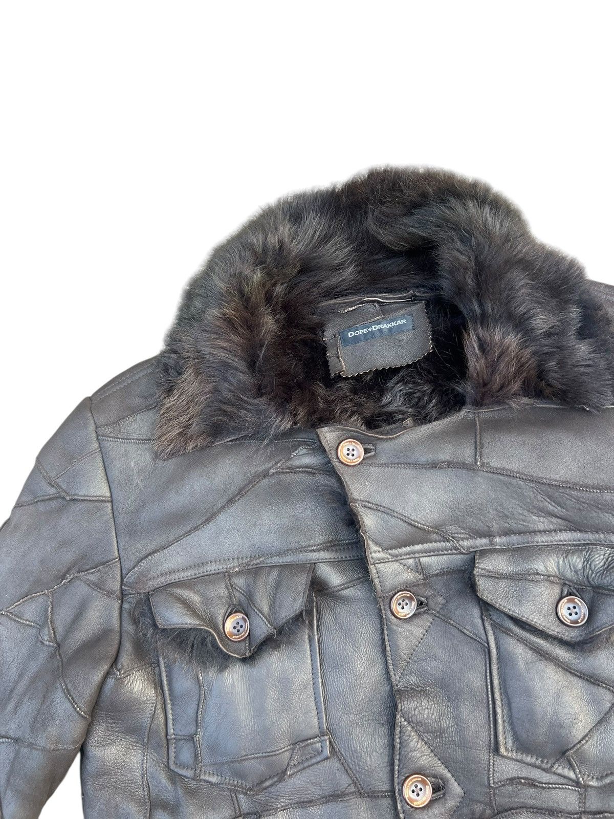 Leather Dope + Drakkar Patchwork Sheepskin Leather Shearling Jacket Size US M / EU 48-50 / 2 - 4 Thumbnail