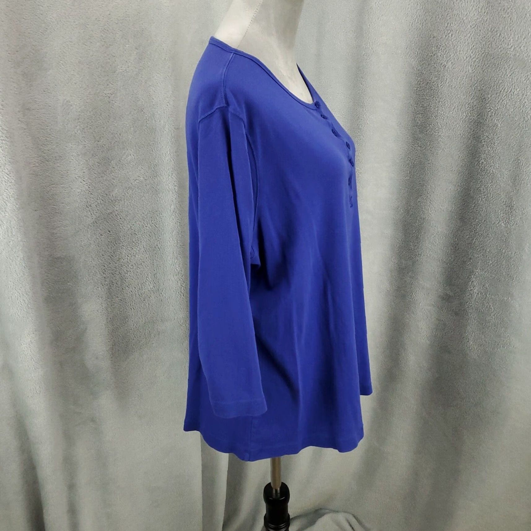 Vintage DULUTH TRADING Women's 2XL Purple Long Sleeve Henley Pullover Casual Shirt Size XXL / US 16-18 / IT 52-54 - 2 Thumbnail
