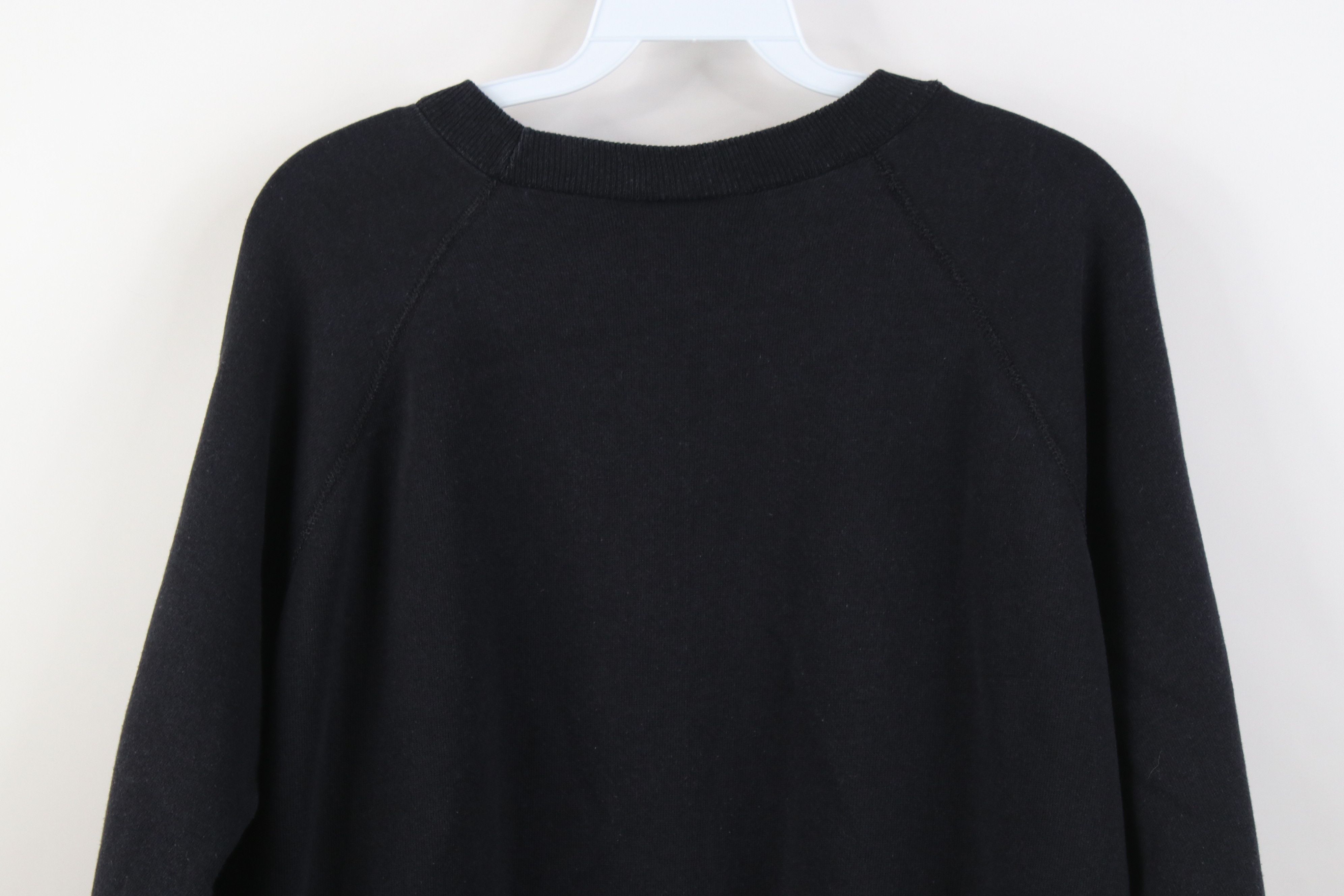 Vintage Vintage 90s Streetwear Blank Crewneck Sweatshirt Black USA Size L / US 10 / IT 46 - 10 Thumbnail