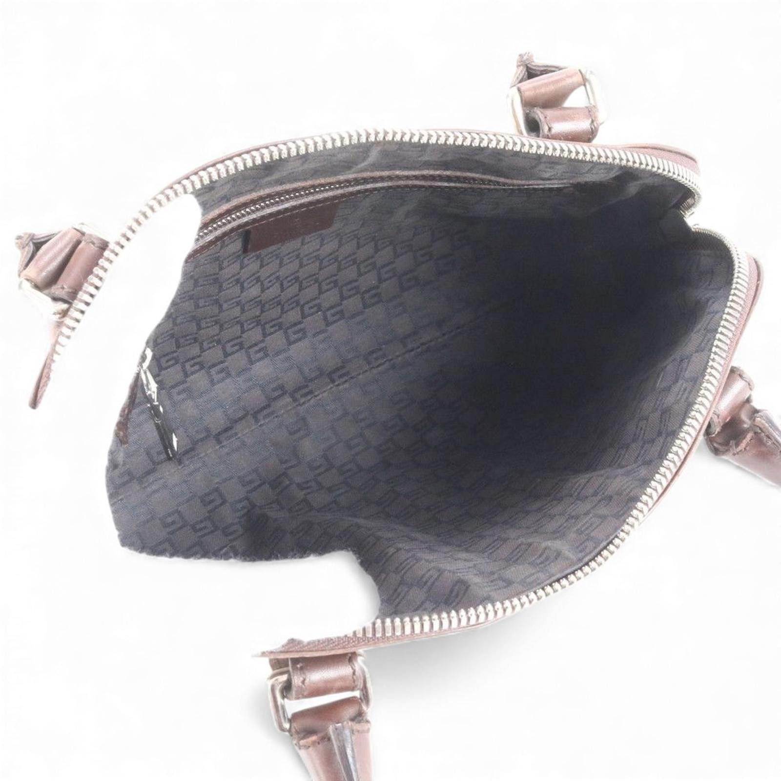 Gucci Gucci - Vintage Brown Leather Canvas Handbag Size ONE SIZE - 4 Thumbnail