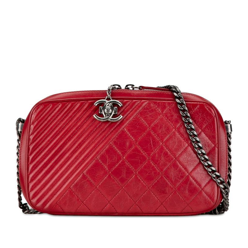 Chanel Chanel Chanel Boy Chanel Leather Chain Shoulder Bag Leather Crossbody Bag 20xxxx in Very Good Condition Size ONE SIZE - 1 Thumbnail