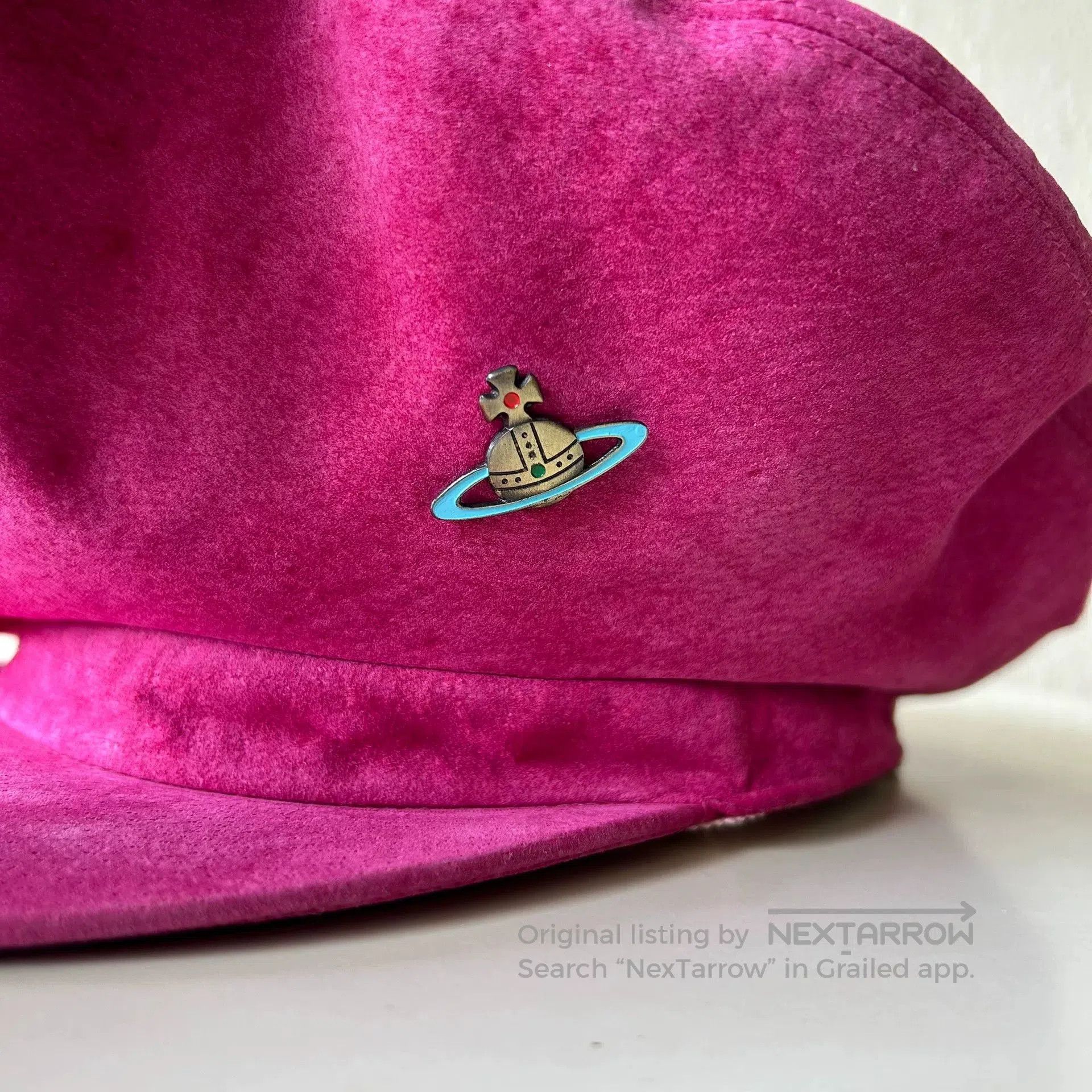 Vivienne Westwood vintage pink suede beret cap. Size ONE SIZE - 4 Thumbnail