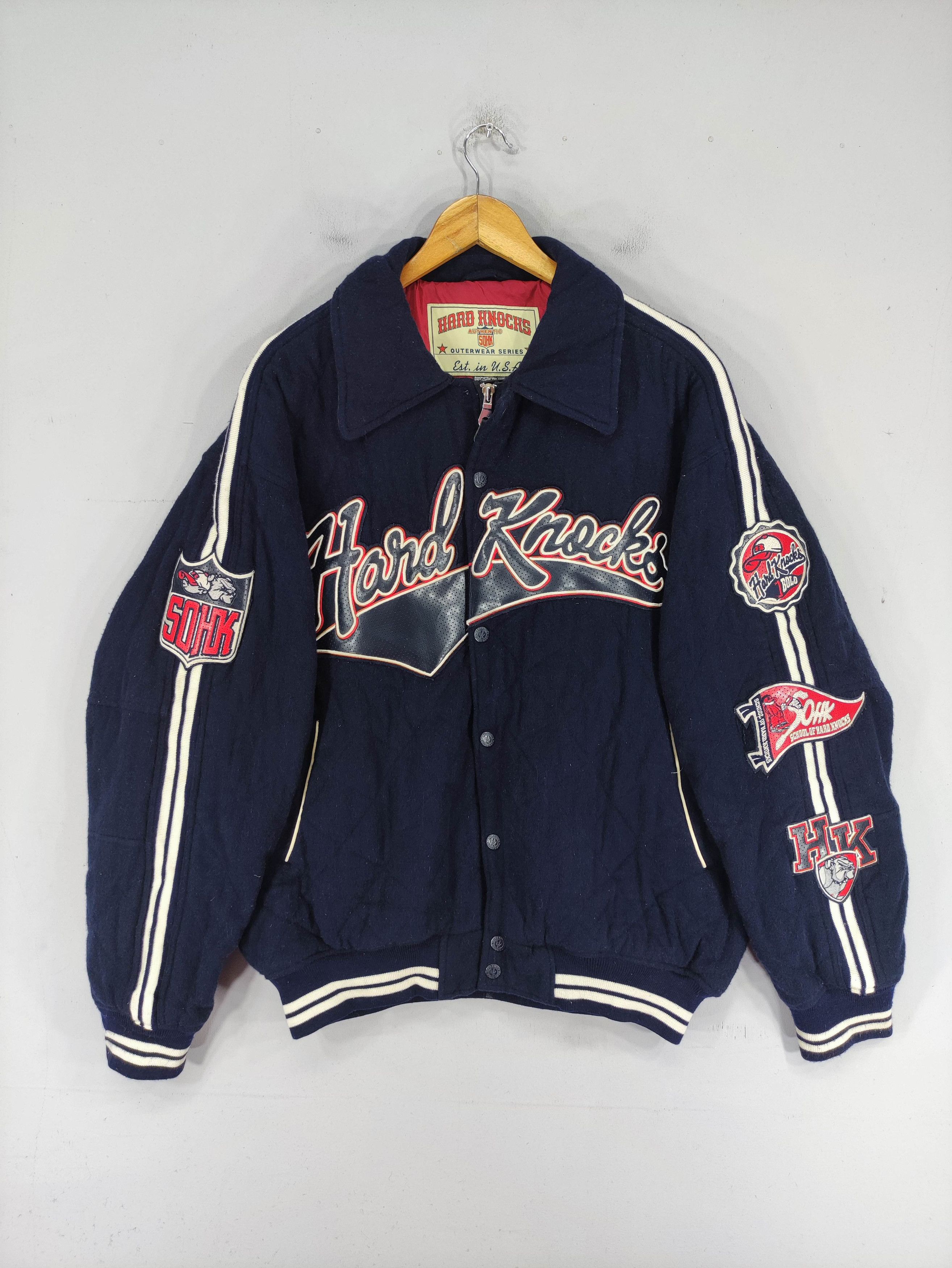 Rap Tees Vintage Hard Knocks Varsity Quited Wool Jacket Zipper Size US XXL / EU 58 / 5 - 1 Thumbnail