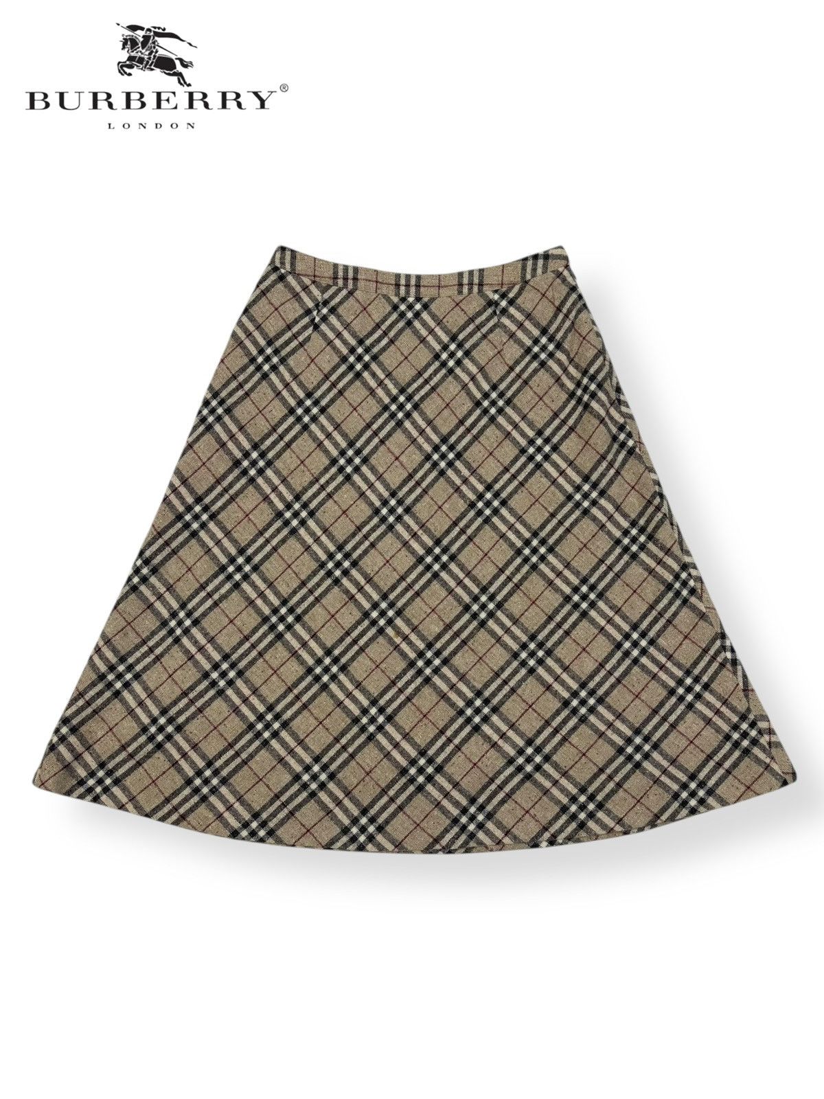 Burberry Vintage Burberry London Nova Check Wool Blend Midi Skirt Size 29" - 1 Thumbnail