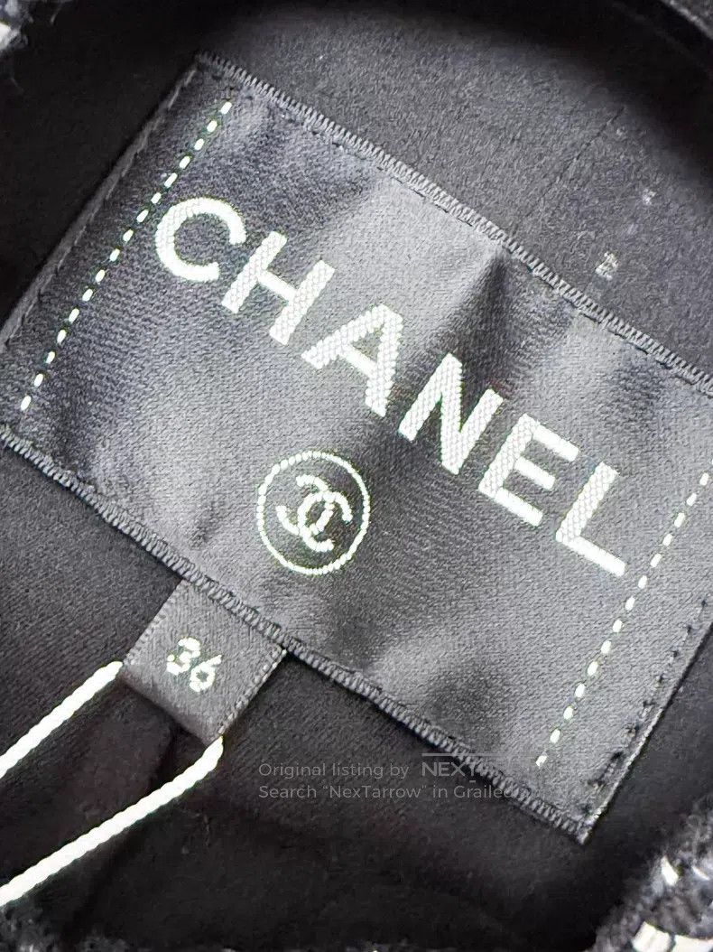 Chanel Chanel Silver plaid wavy rolled edge woven jacket Size XS / US 0-2 / IT 36-38 - 5 Thumbnail