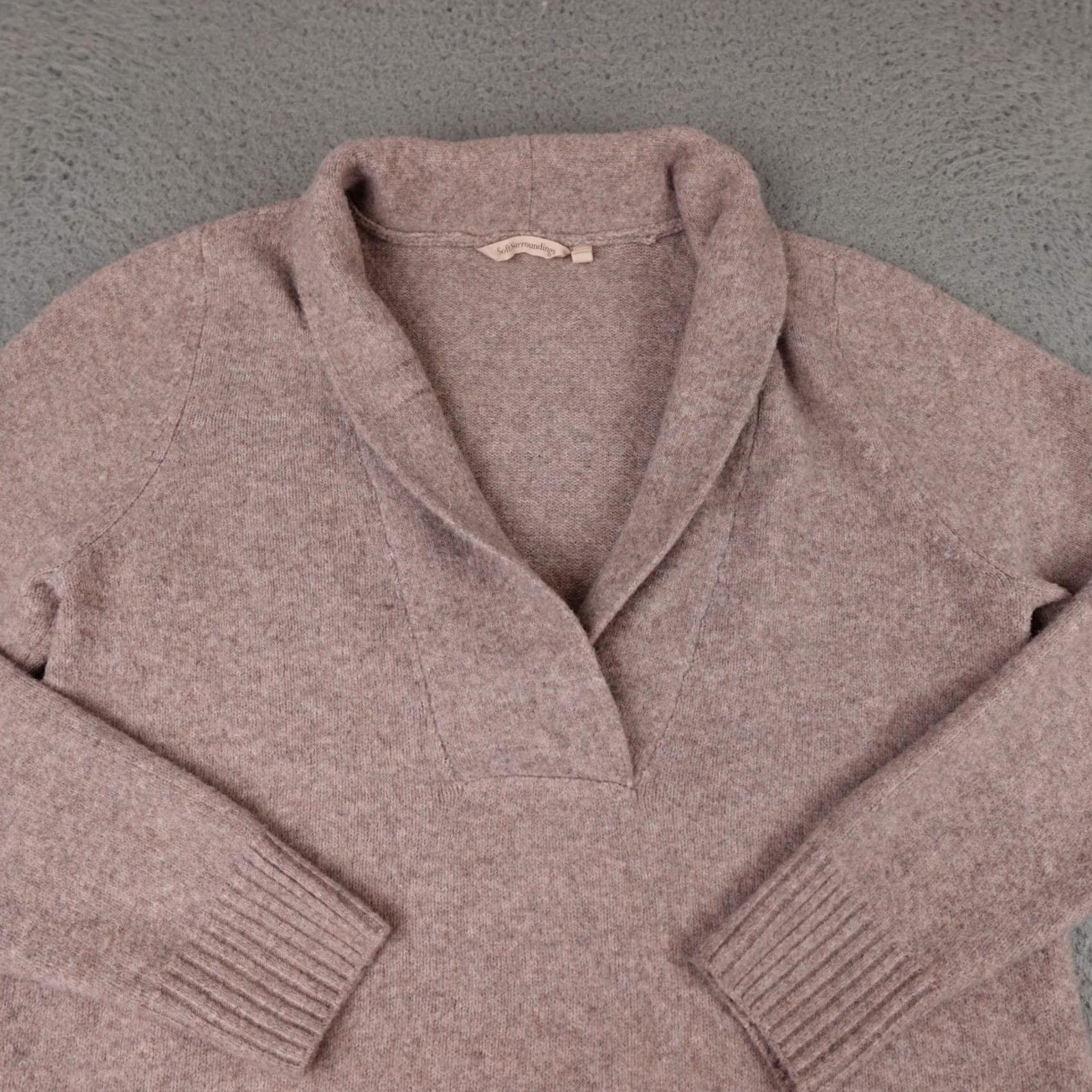 Soft Surroundings Soft Surroundings Meera Sweater Womens M Brown Collared V-Neck Pullover Size M / US 6-8 / IT 42-44 - 4 Thumbnail