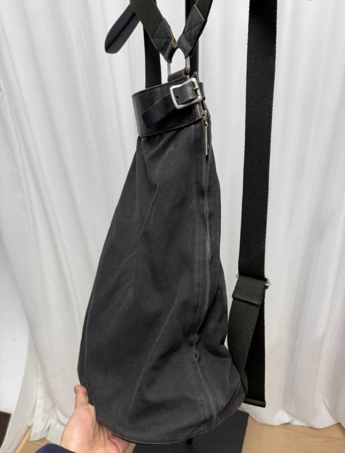Yohji Yamamoto Yohji Yamamoto pour homme Leather Patch Canvas Backpack Size ONE SIZE - 3 Thumbnail