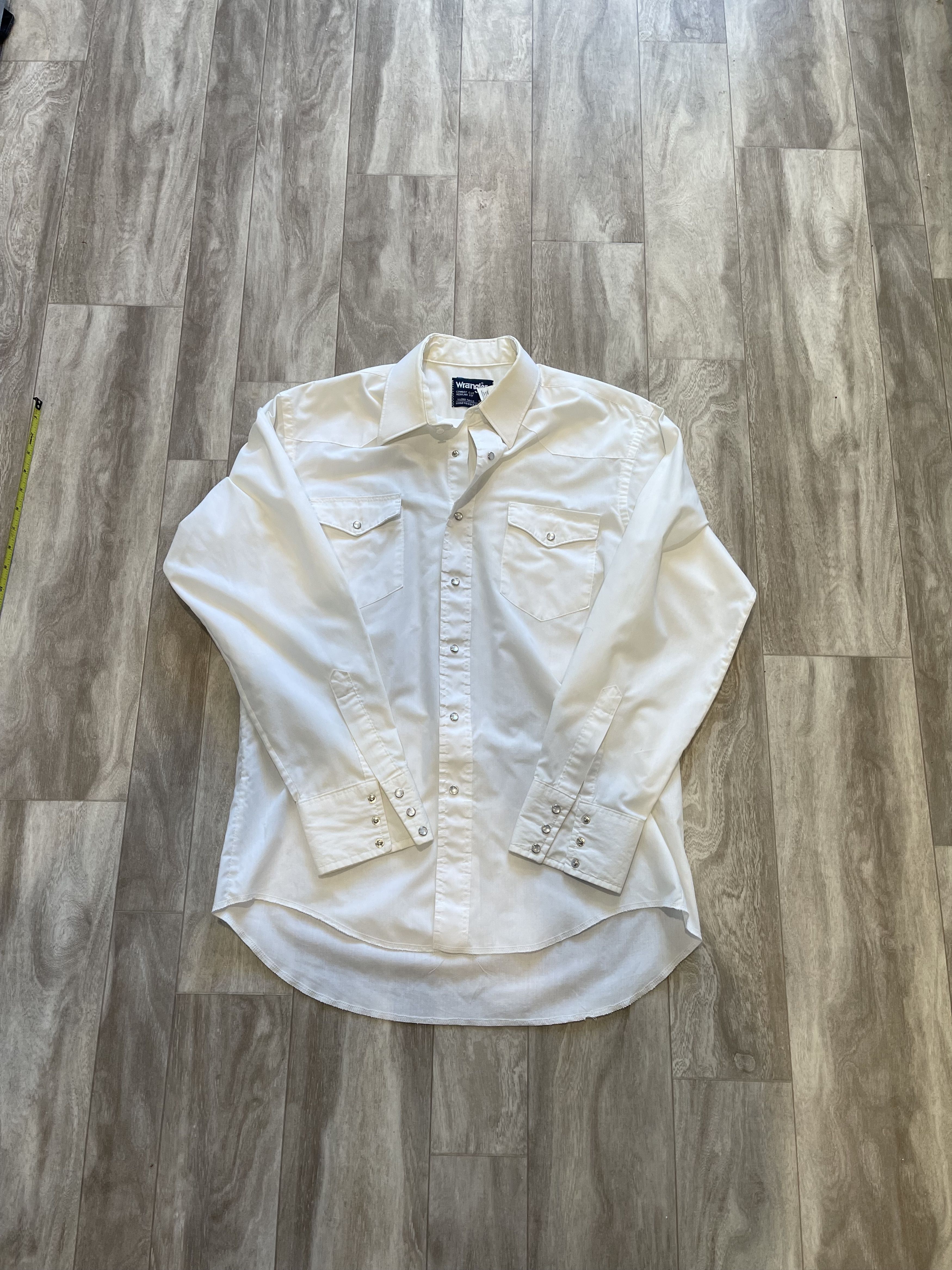 Vintage Wrangler Western Pearl Snap Shirt Made in USA White SzM Size US M / EU 48-50 / 2 - 2 Thumbnail