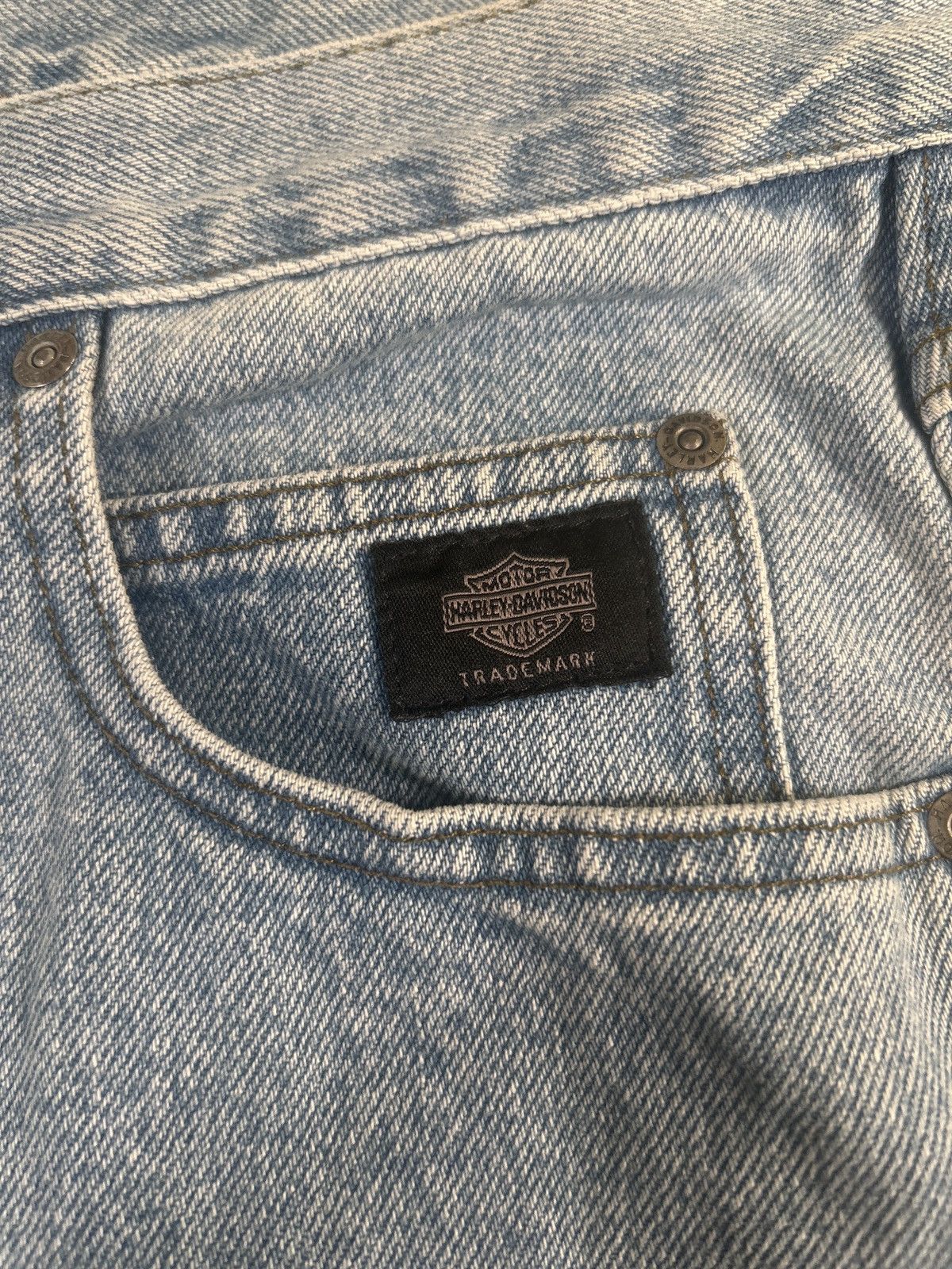 Harley Davidson Harley-Davidson Men’s Jeans 46x36 Light Wash Denim 0075 Size US 44 / EU 60 - 4 Thumbnail