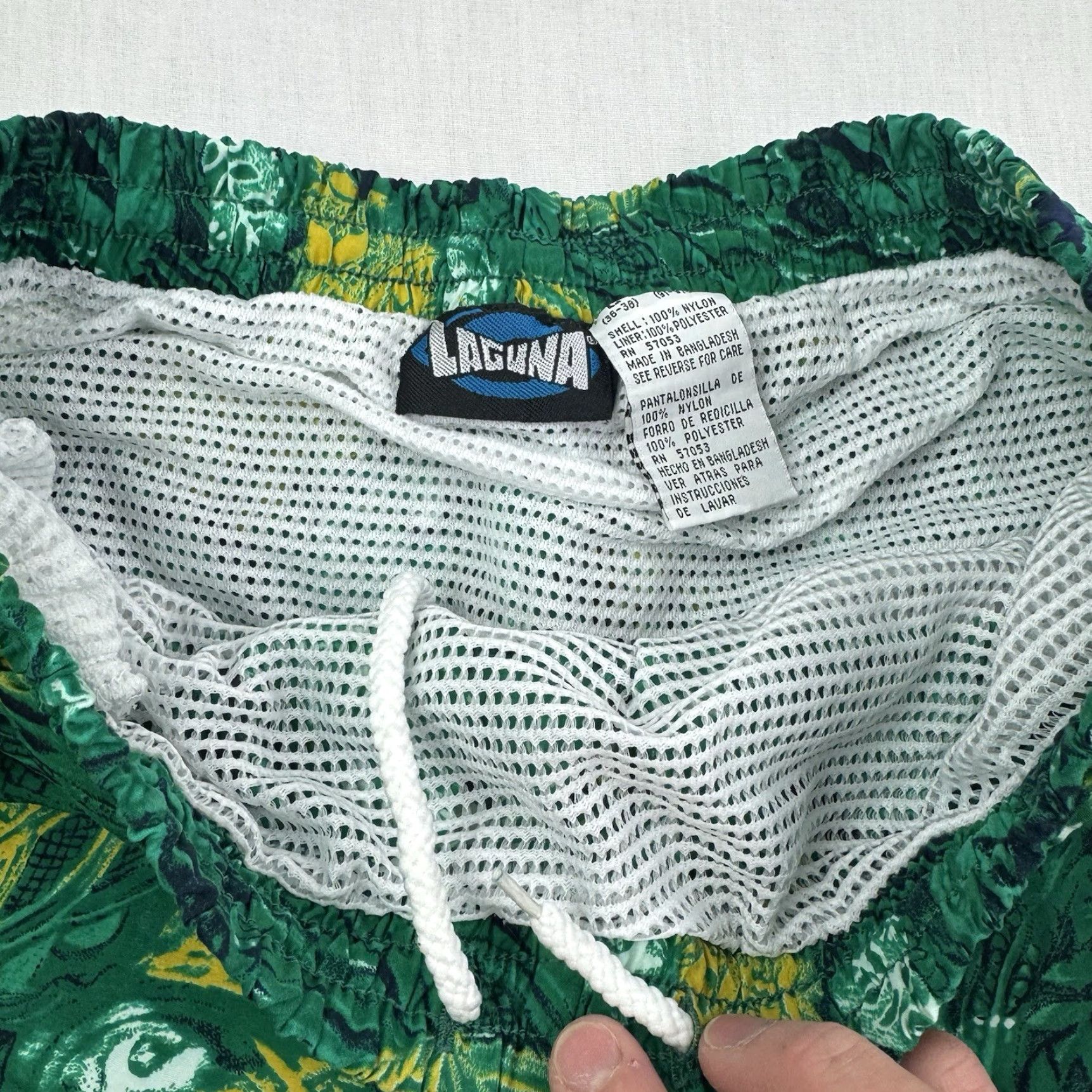 Vintage Vintage Laguna Swim Trunks Adult Large Green Tropical Swim Suit Shorts 90s Y2K Size US 33 - 3 Thumbnail