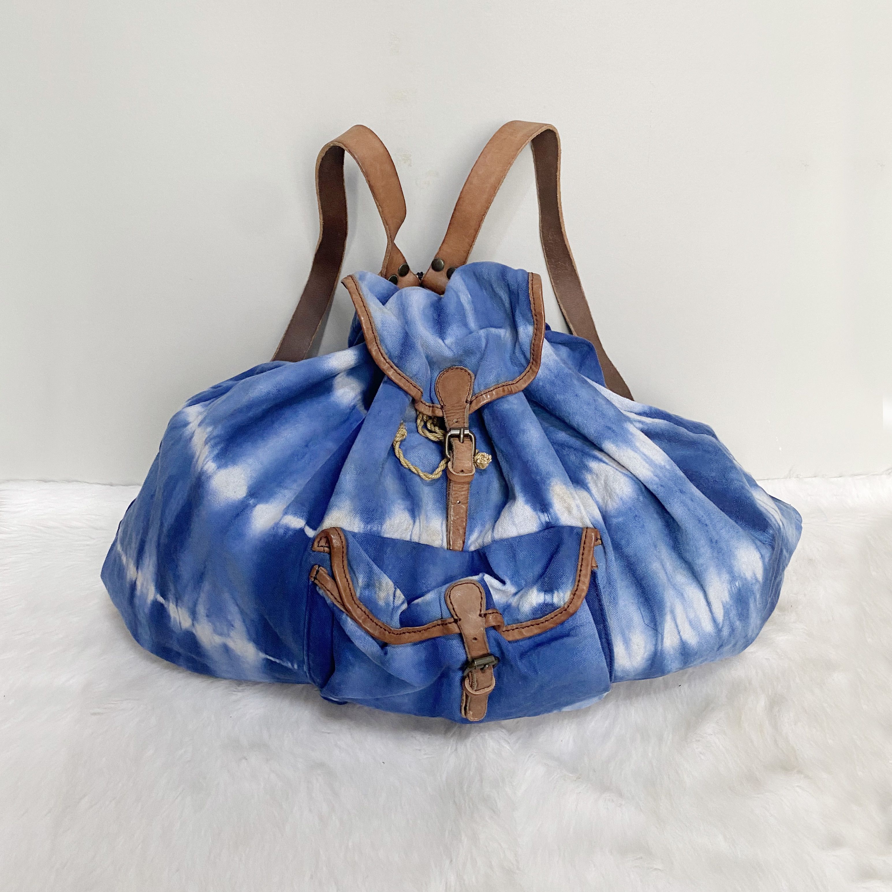 Denim & Supply Ralph Lauren Blue Tie-Dye Canvas Backpack Bag Size ONE SIZE - 1 Thumbnail
