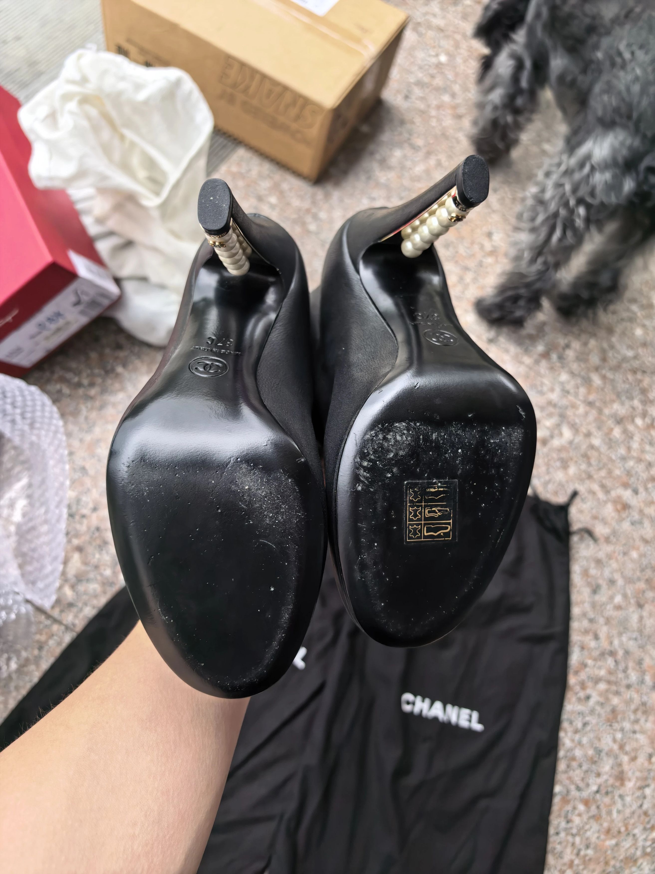 Chanel CHANEL Women's Pearl Heel Boots 37 Size US 6.5 / IT 36.5 - 7 Thumbnail