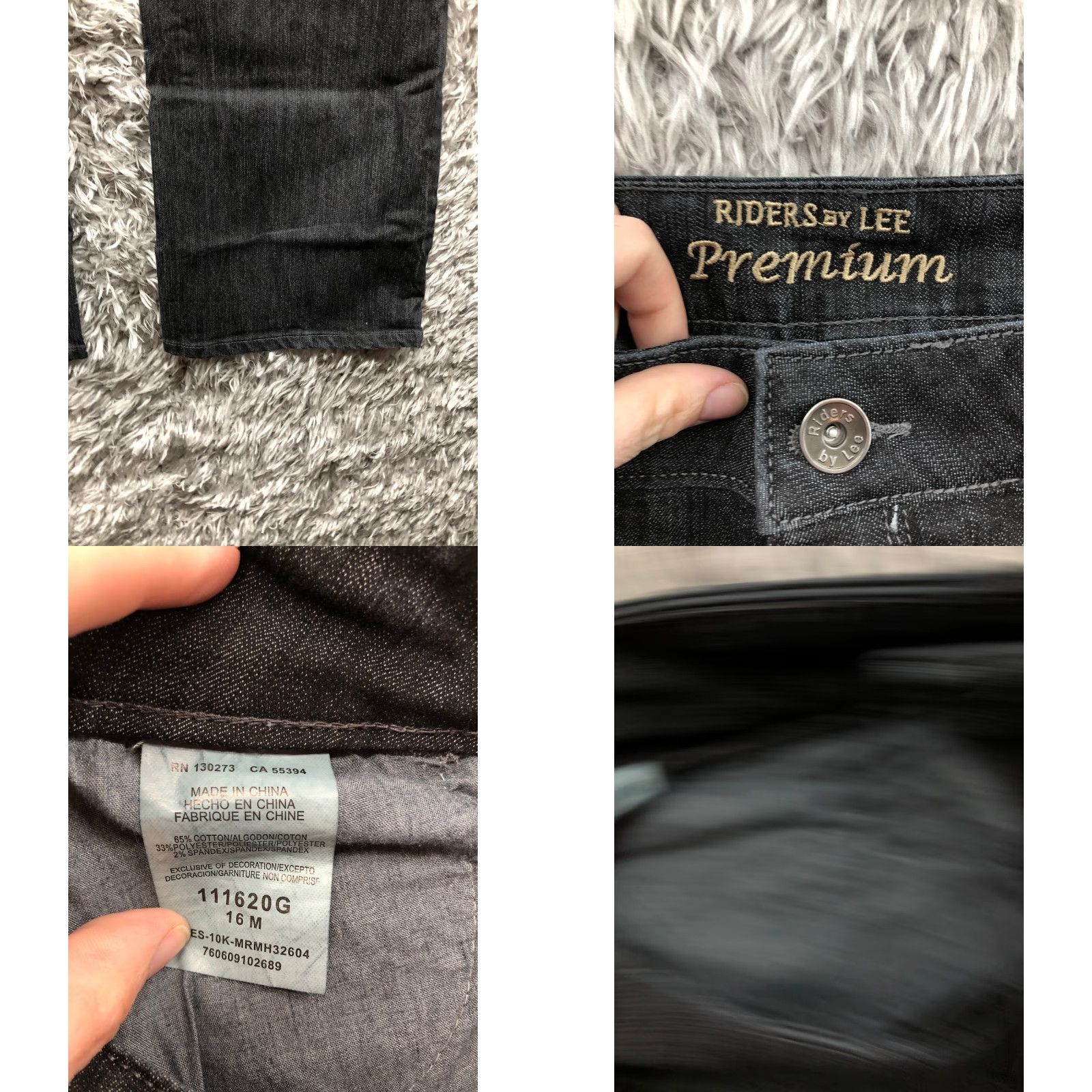 Vintage Riders Jeans Size 16 Womens High Rise Dark Wash Black Denim Bootcut Jeans Style Bootcut Women 16 Regular Dark Denim Black Wash Riders Size 38" / US 16 / IT 52 - 8 Thumbnail