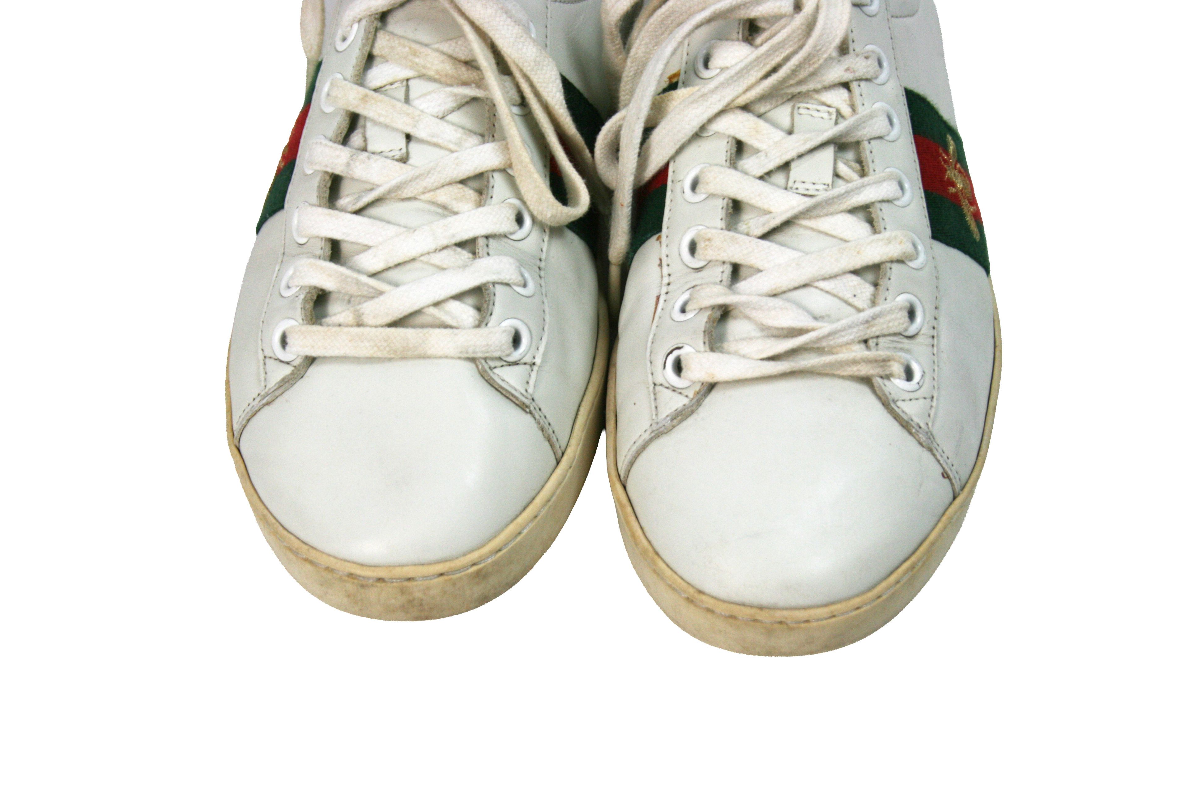 Ace Bee Embroidered Leather Low Sneakers