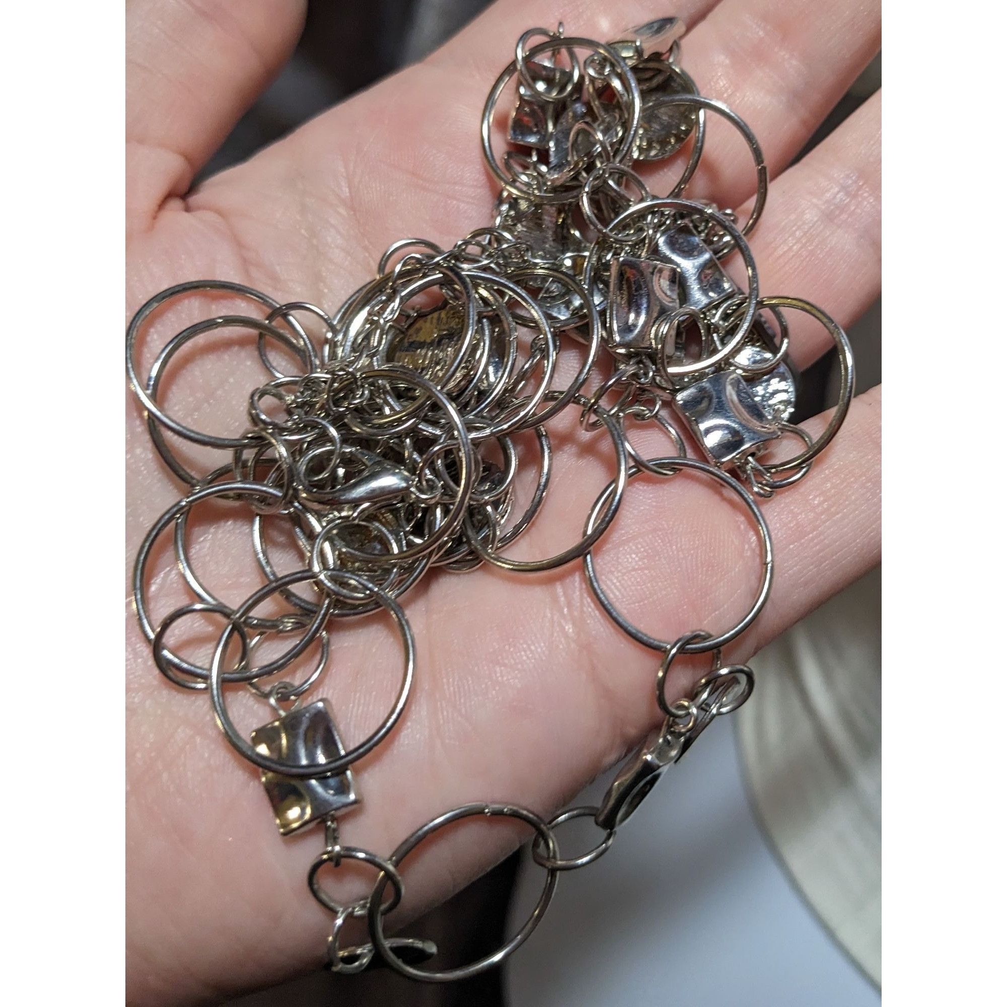 Other Silver Hoop Chain Geometric Charm Necklace Size ONE SIZE - 9 Thumbnail