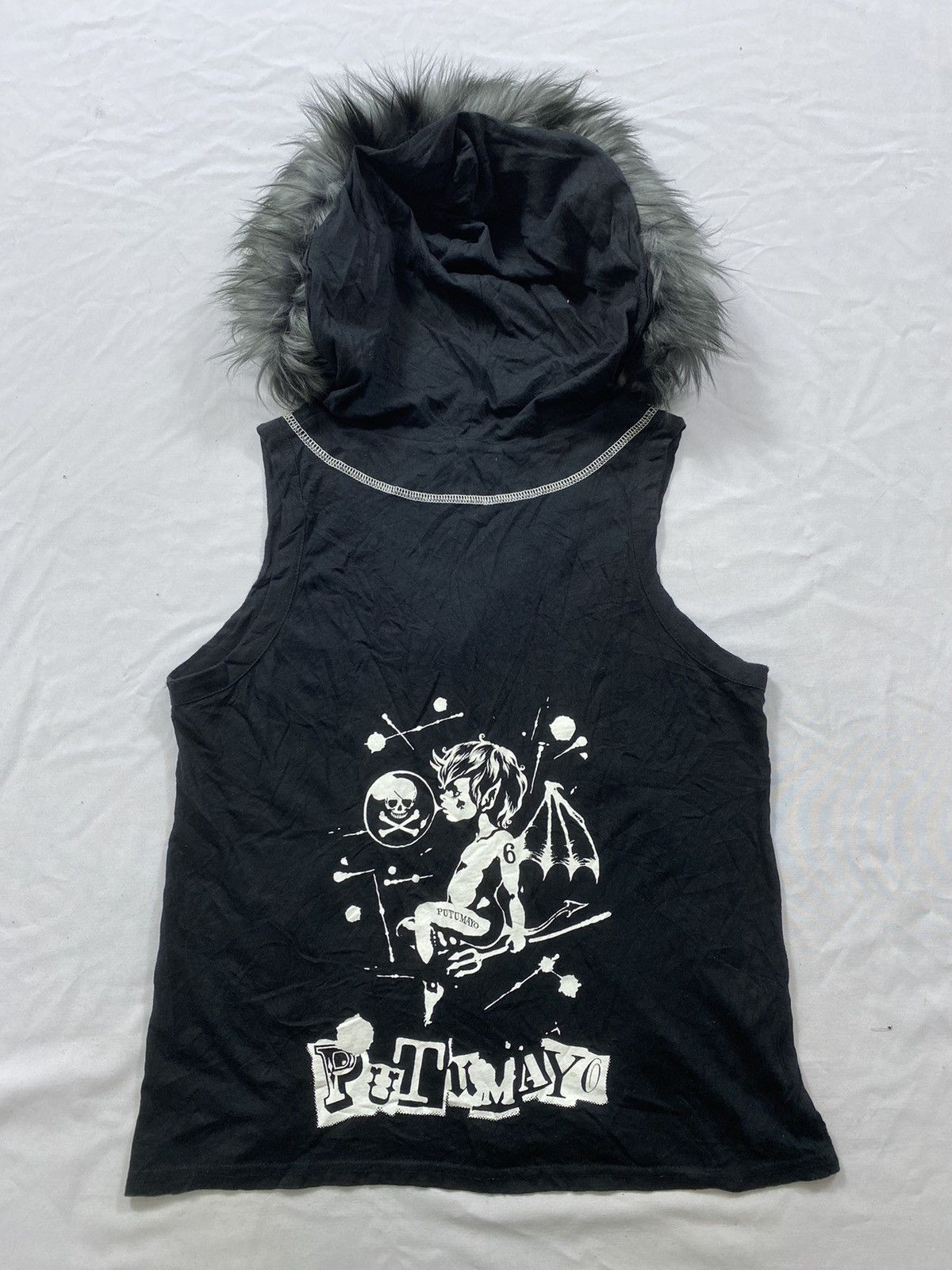 Japanese Brand gothic skull Putumayo fur hoodie shortsleeve ifsix lgb style Size US S / EU 44-46 / 1 - 3 Thumbnail