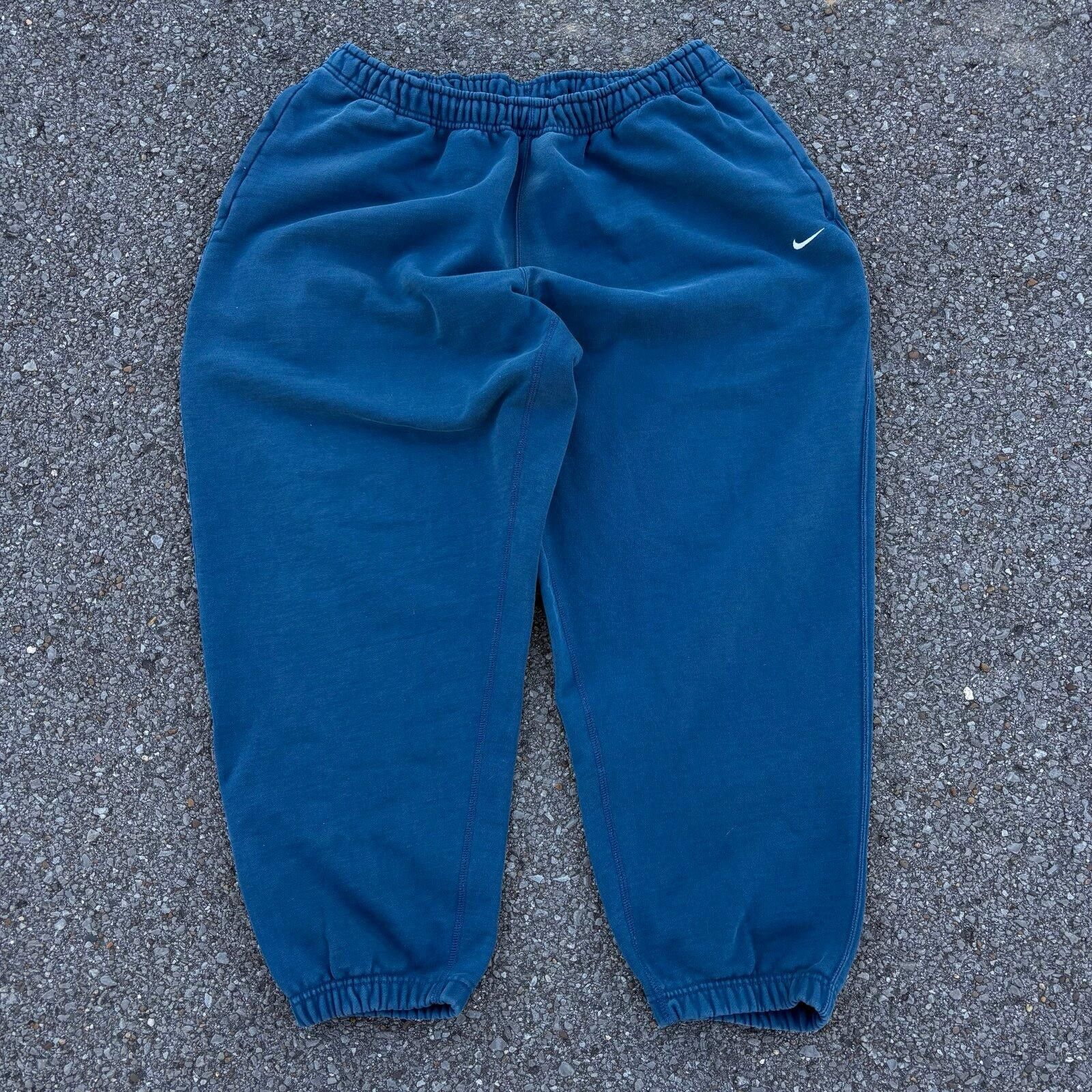 Nike Y2K baggy Blue Nike sweatpants Size US 36 / EU 52 - 1 Thumbnail