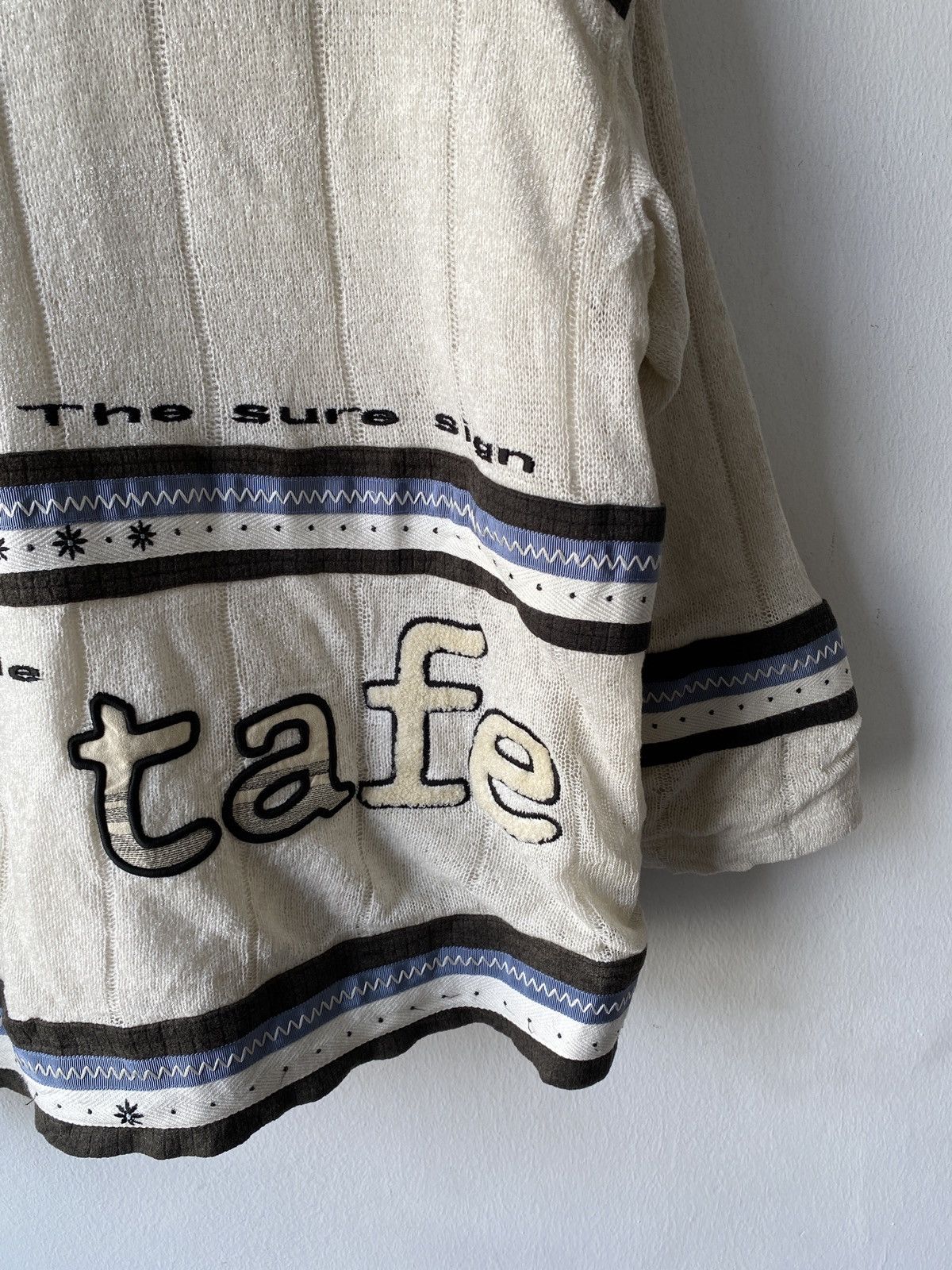 Japanese Brand × Vintage Vintage 90s Santafe Knit Design Zipper Hoodie Size US L / EU 52-54 / 3 - 13 Thumbnail