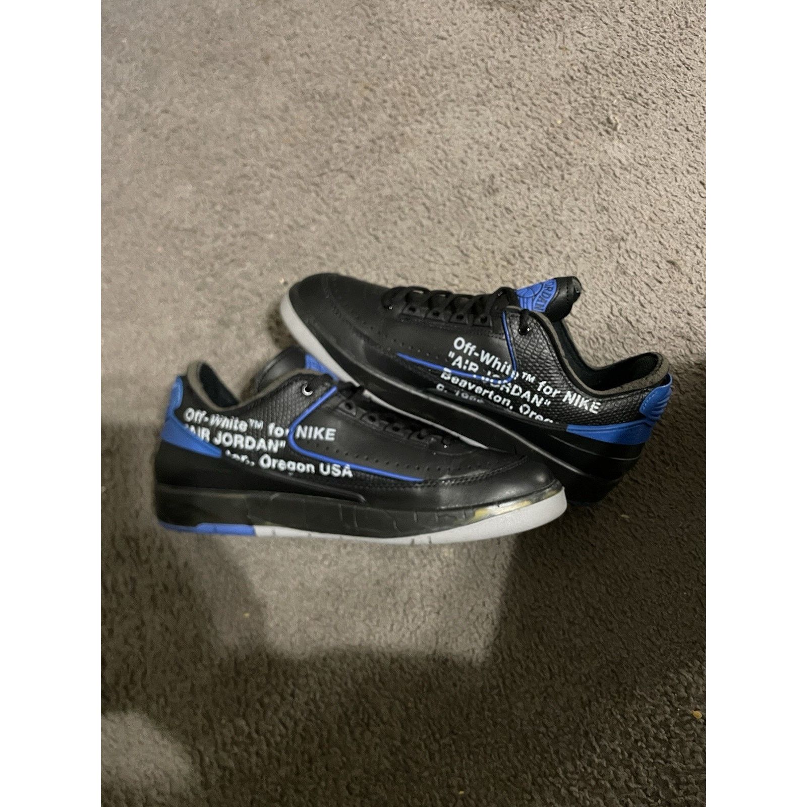 Jordan Brand Size 9.5M -Off-White x Air Jordan 2 Retro SP Low Black Royal Size US 9.5 / EU 42-43 - 3 Thumbnail
