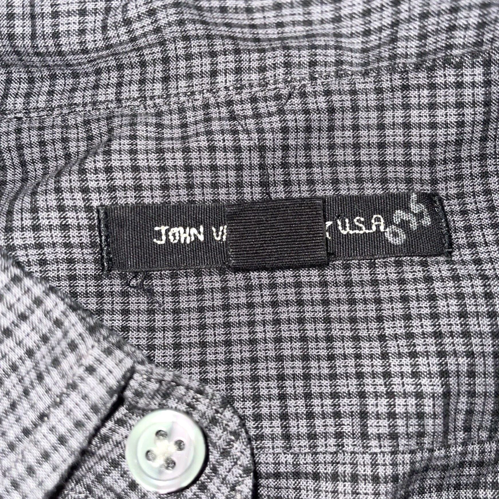 John Varvatos John Varvatos USA Plaid Button-Up Shirt Gray Mens XL Size US XL / EU 56 / 4 - 3 Thumbnail