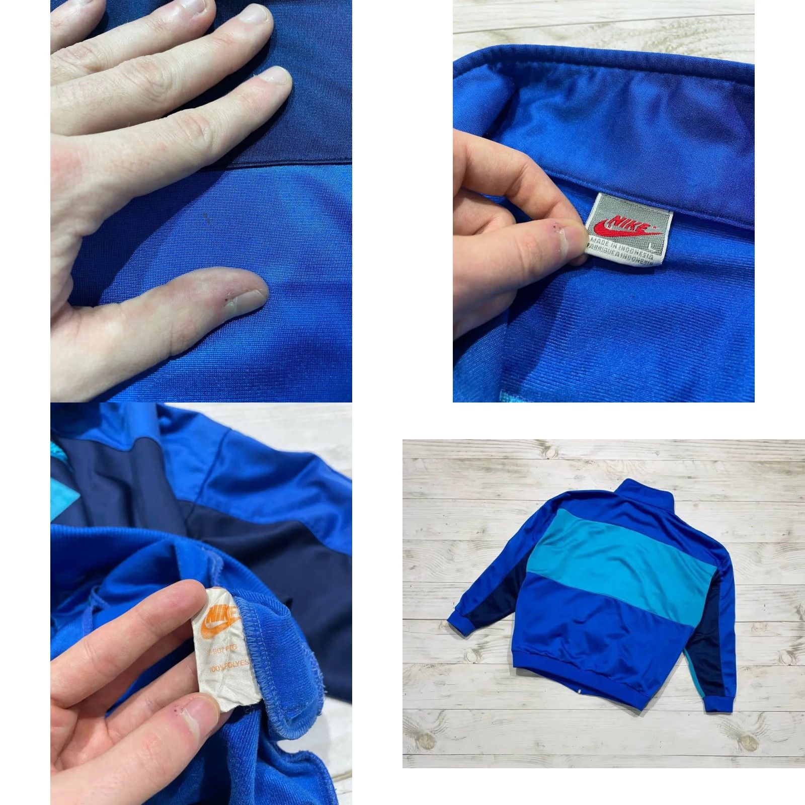 Nike VINTAGE Nike Tracksuit Jacket And Pants Men Size L blue Size 42R - 8 Thumbnail