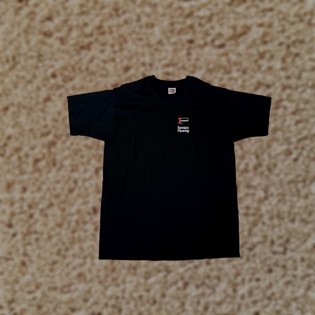 Fruit Of The Loom VINTAGE Formica Flooring Workwear Tee T-Shirt Adult XLarge Black S/S Size US XL / EU 56 / 4 - 1 Thumbnail