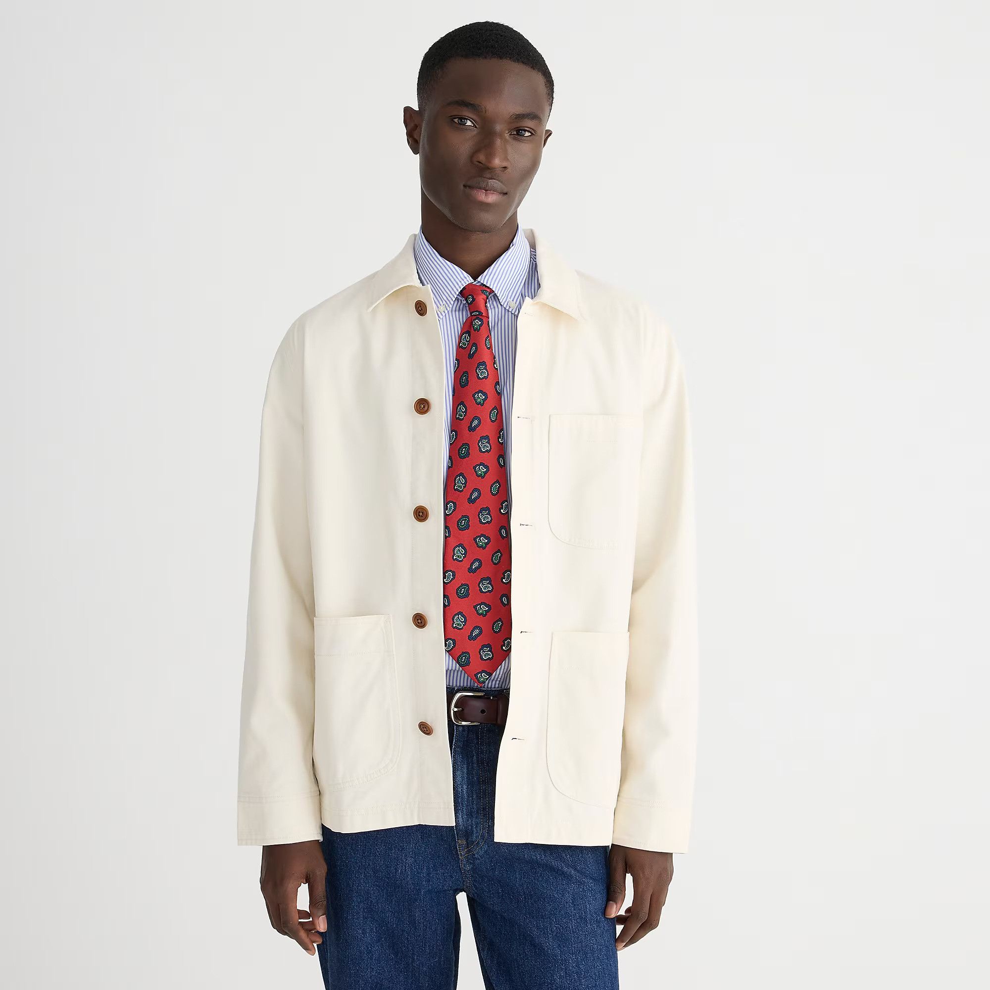 J.Crew × Wallace & Barnes J.Crew Wallace & Barnes lightweightTwill Chore Jacket Ecru Size US S / EU 44-46 / 1 - 8 Thumbnail