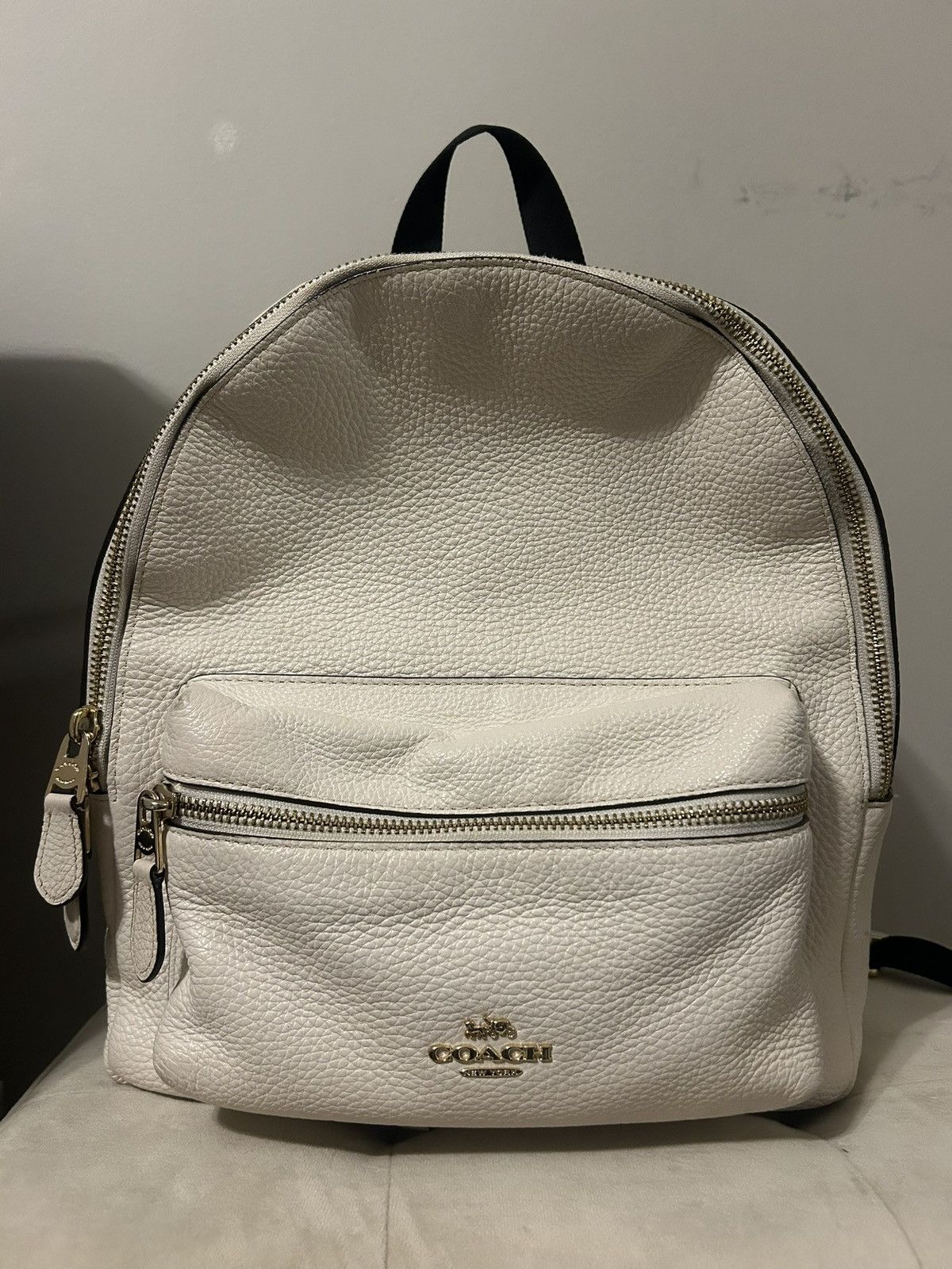 Coach Coach Court Backpack - Refined Chalk Pebbled Leather Size ONE SIZE - 1 Thumbnail