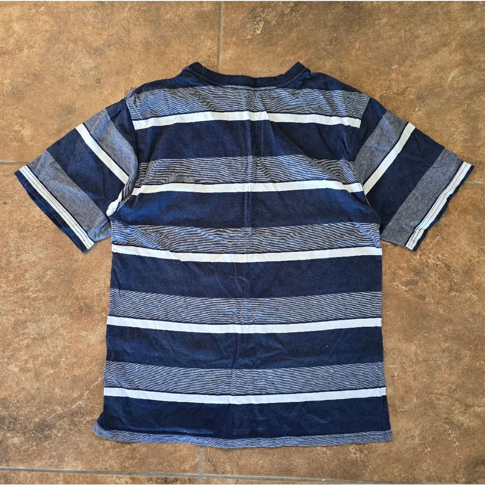 Faded Glory Navy White Striped FG Short Sleeve Size US XXL / EU 58 / 5 - 2 Thumbnail