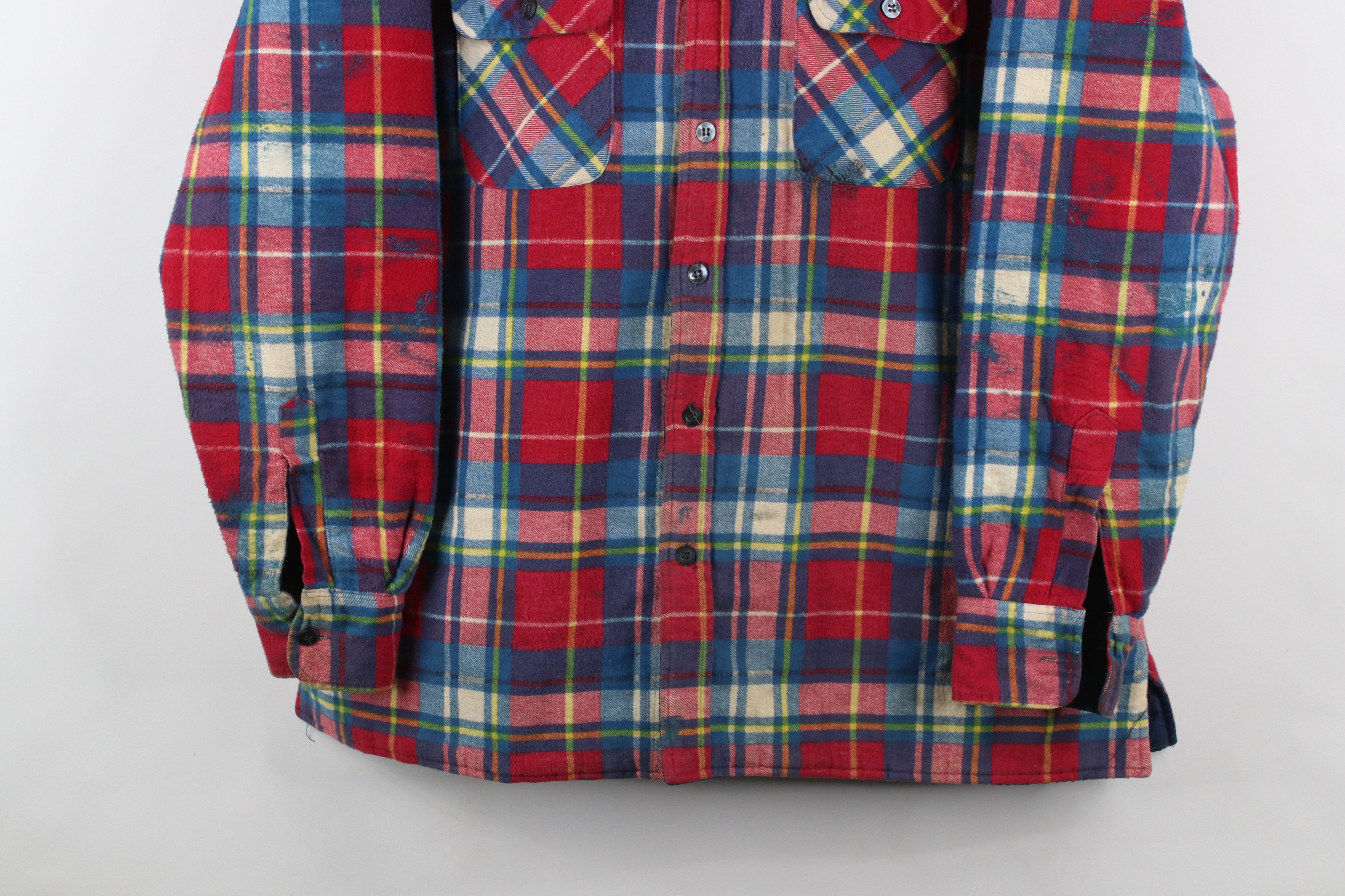 Vintage Vintage 90s Streetwear Flannel Quilted Button Shirt Jacket Size US XL / EU 56 / 4 - 3 Thumbnail