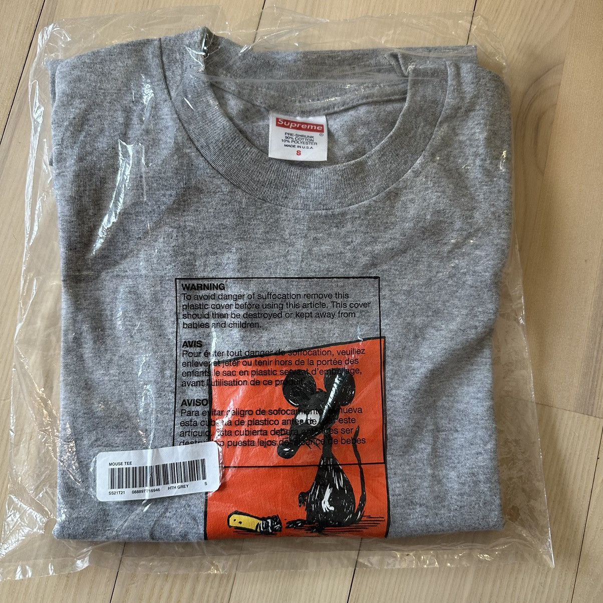 Supreme Supreme Mouse tee heather grey size small | Grailed