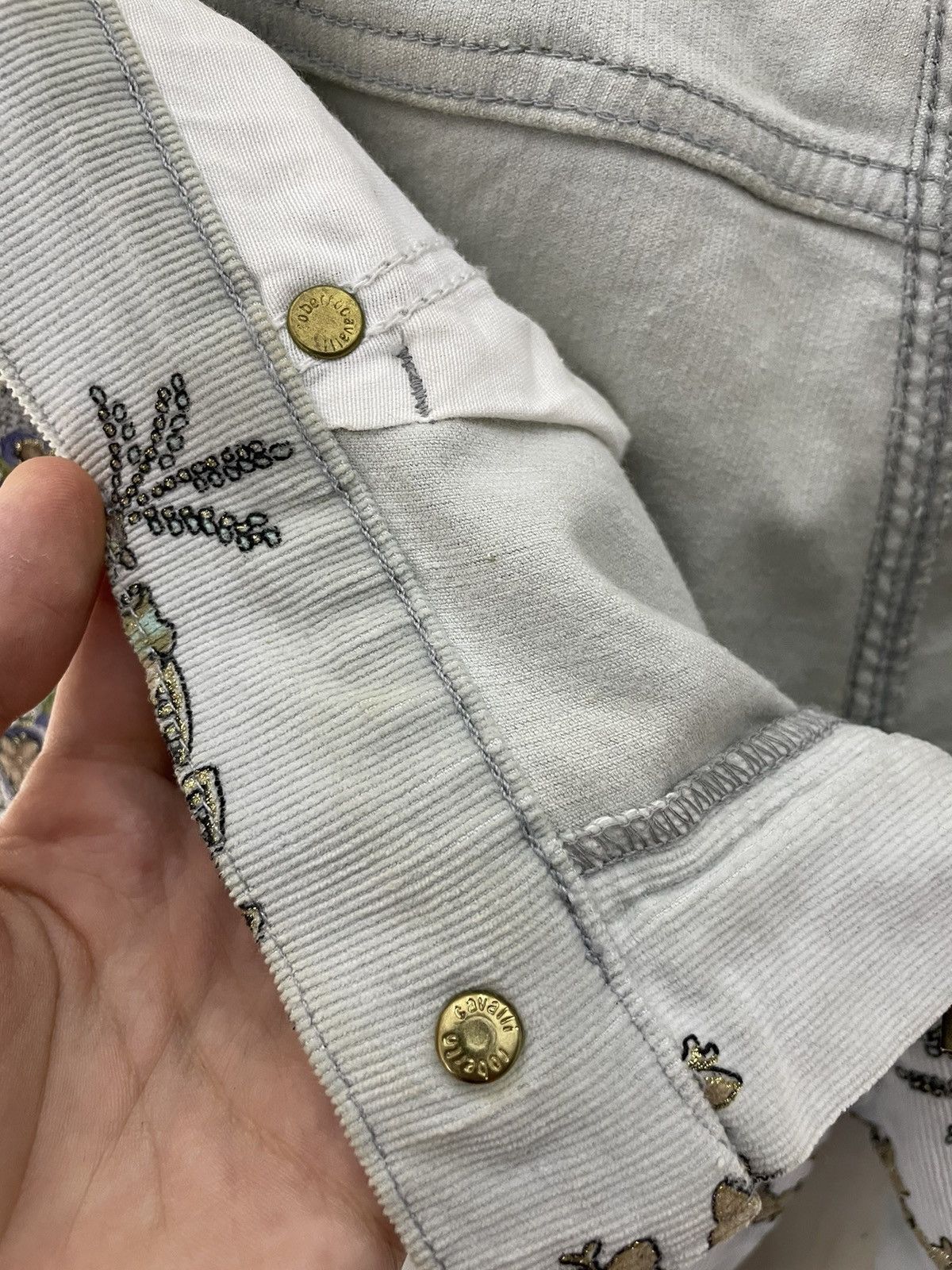Roberto Cavalli × Vintage Roberto Cavalli velvet floral print vintage pants 90s Size 28" / US 6 / IT 42 - 20 Thumbnail