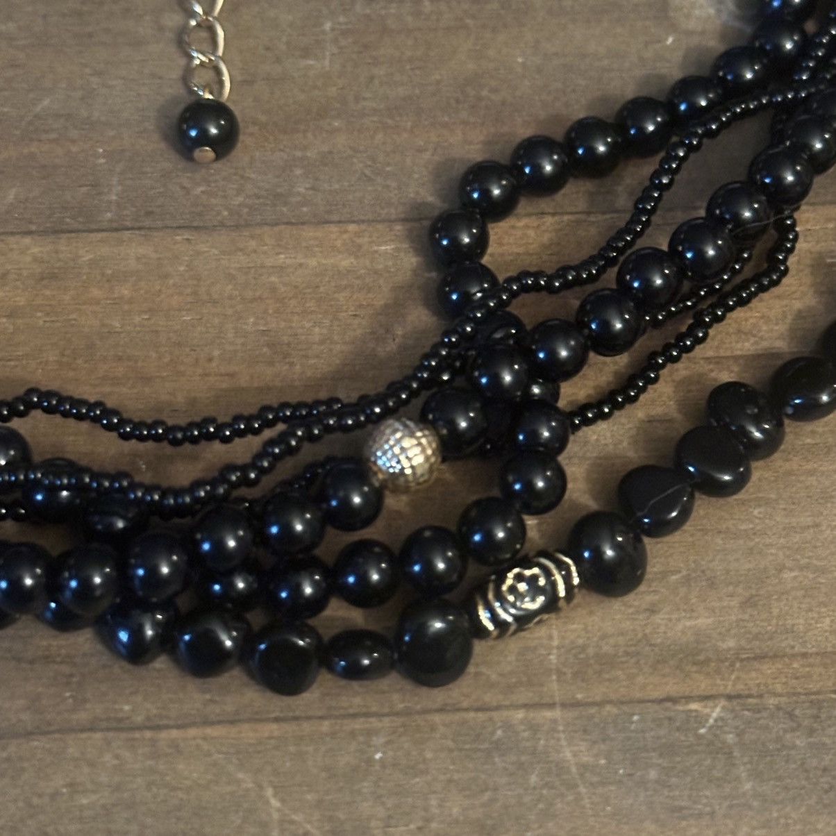 Other Multi strand black and gold bead collar necklace Size ONE SIZE - 3 Thumbnail