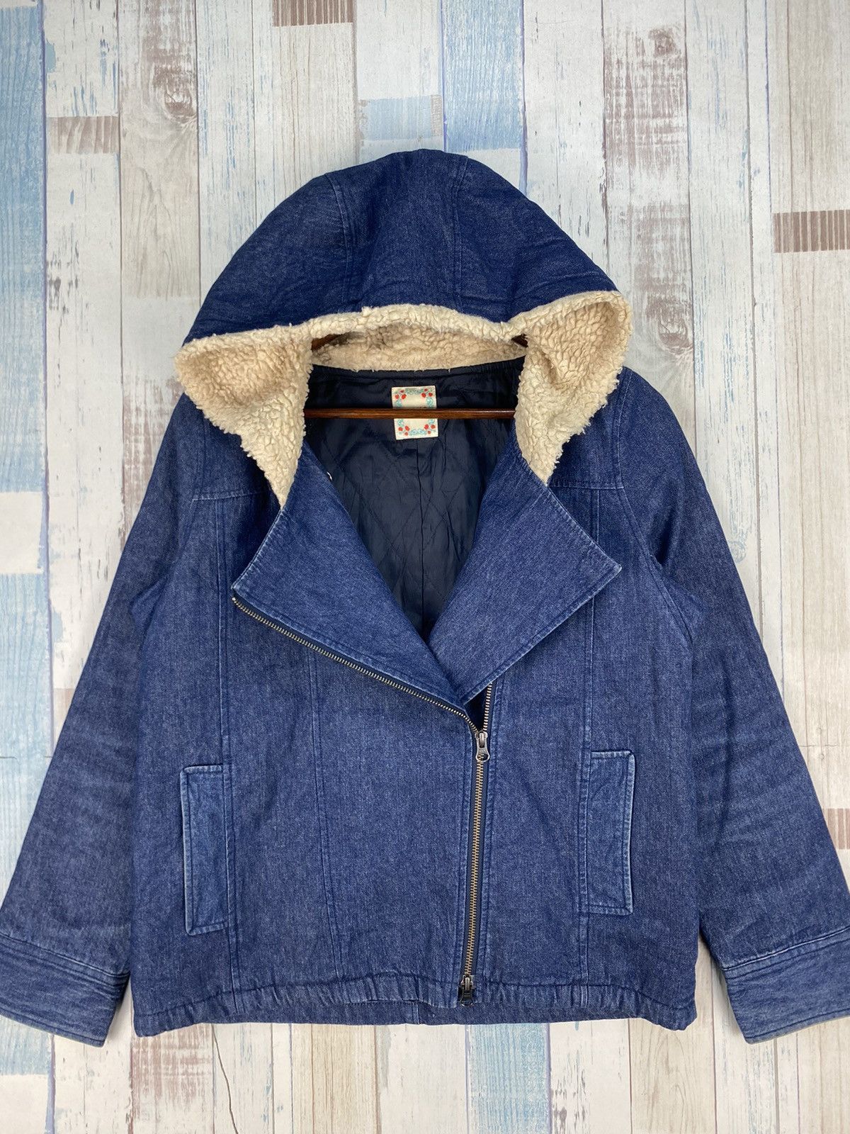 Beams Plus Beams Heart Double Collar Denim Hoodie Size M / US 6-8 / IT 42-44 - 1 Thumbnail