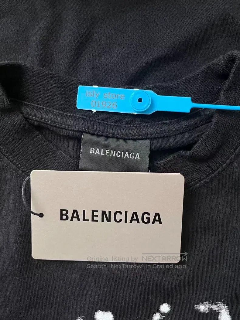 Balenciaga Balenciaga Logo Printed Plain Knit Short Sleeve Off Should Size XXS / US 00 / IT 34 - 5 Thumbnail