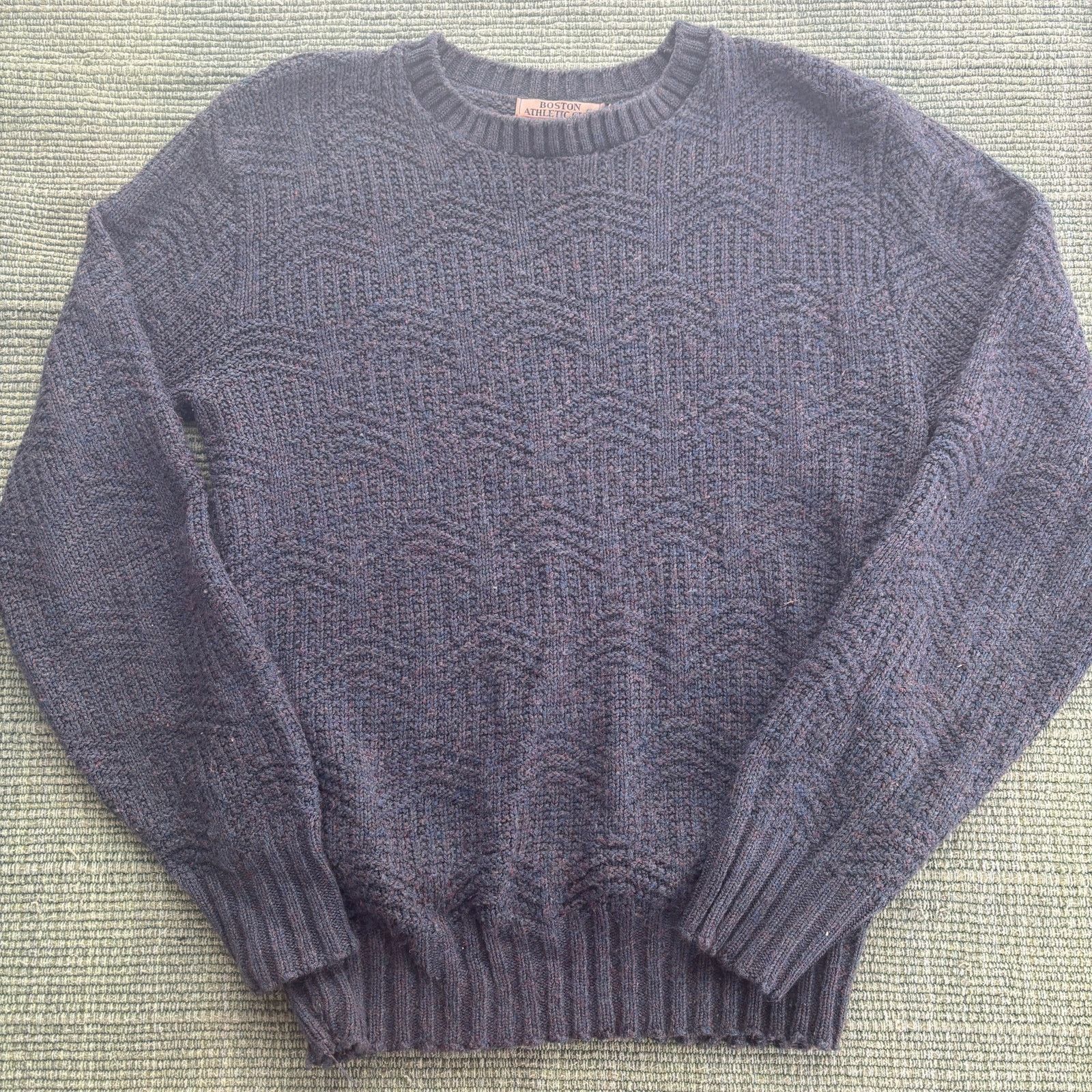 Vintage Vintage mens gray knit boston athletic club grandpa sweater Size US M / EU 48-50 / 2 - 1 Thumbnail