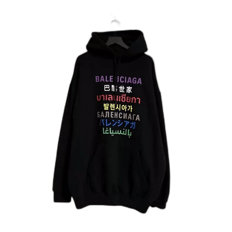 Balenciaga Balenciaga Multilingual Hoodie with Colorful Text-yf Size US S / EU 44-46 / 1 - 1 Thumbnail