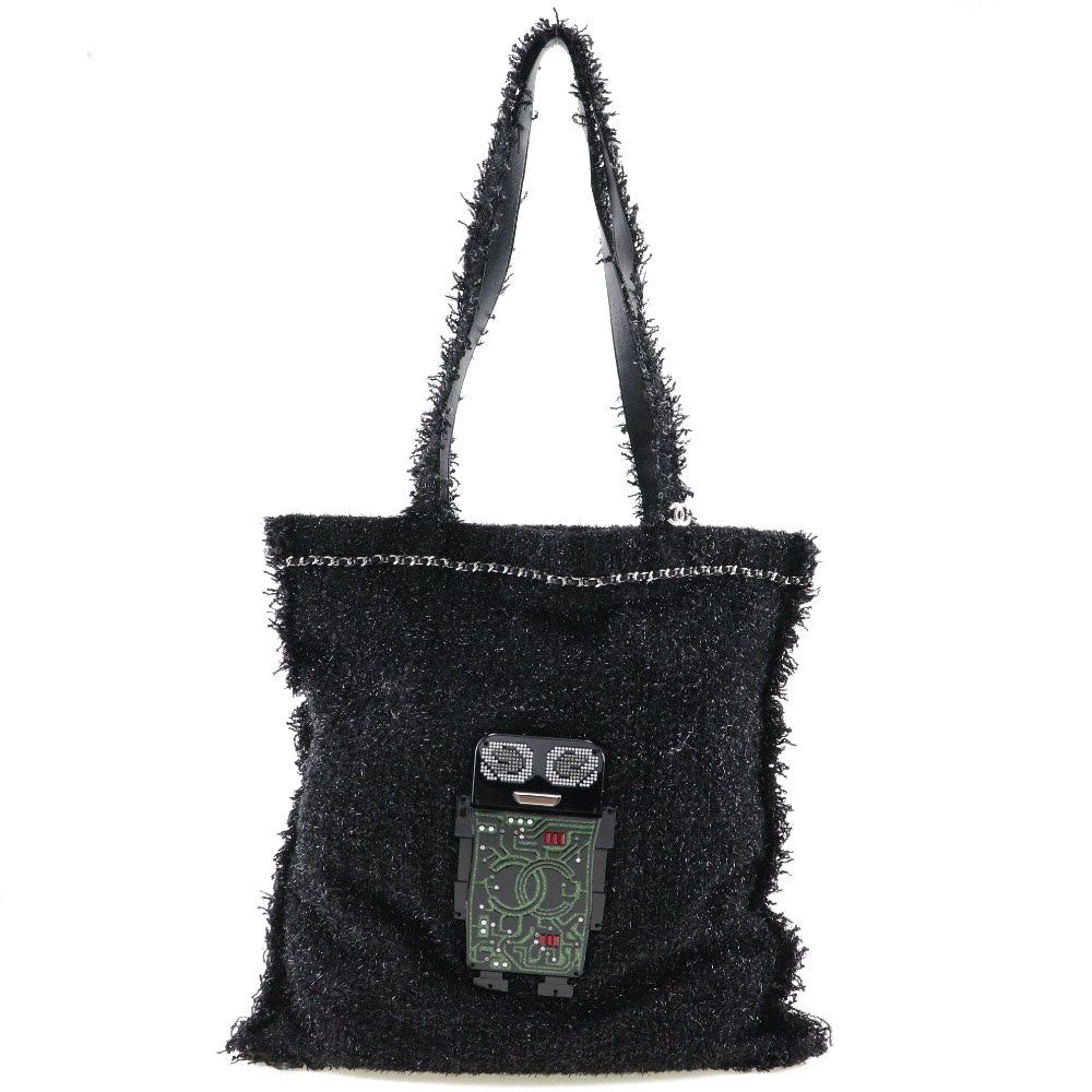 Chanel Coco Mark Black Tweed Tote Bag (Pre-Owned) Size ONE SIZE - 1 Thumbnail