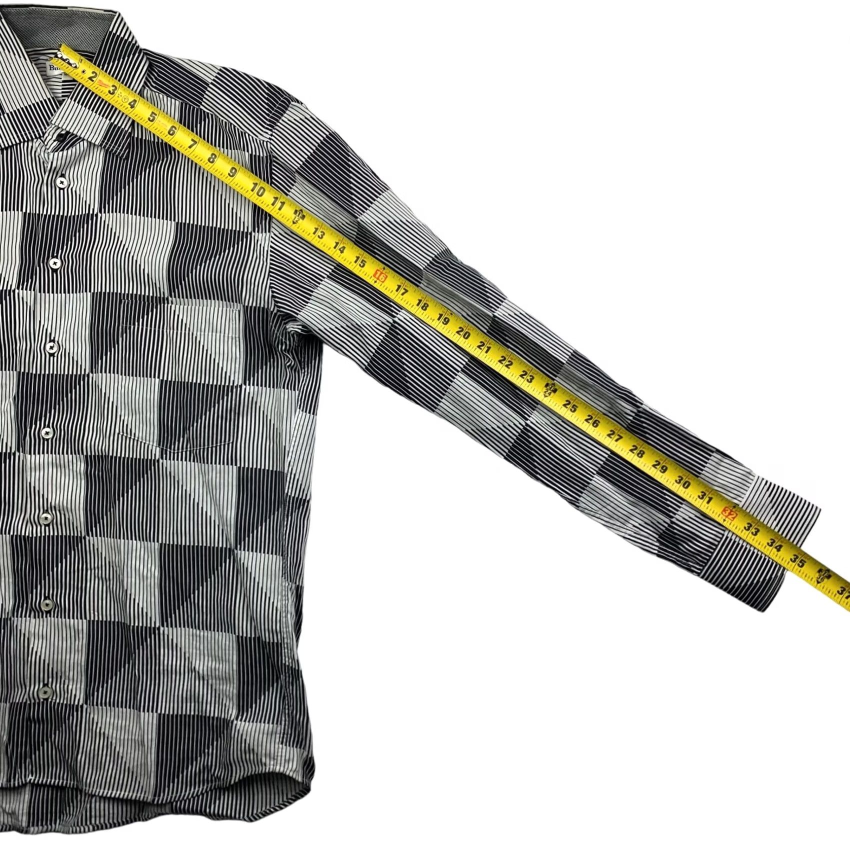 Vintage VINTAGE Bullock & Jones Men’s Button Shirt Black/White Abstract Geometric Long Sleeve Medium Button-Up Shirt Mens Size US M / EU 48-50 / 2 - 6 Thumbnail