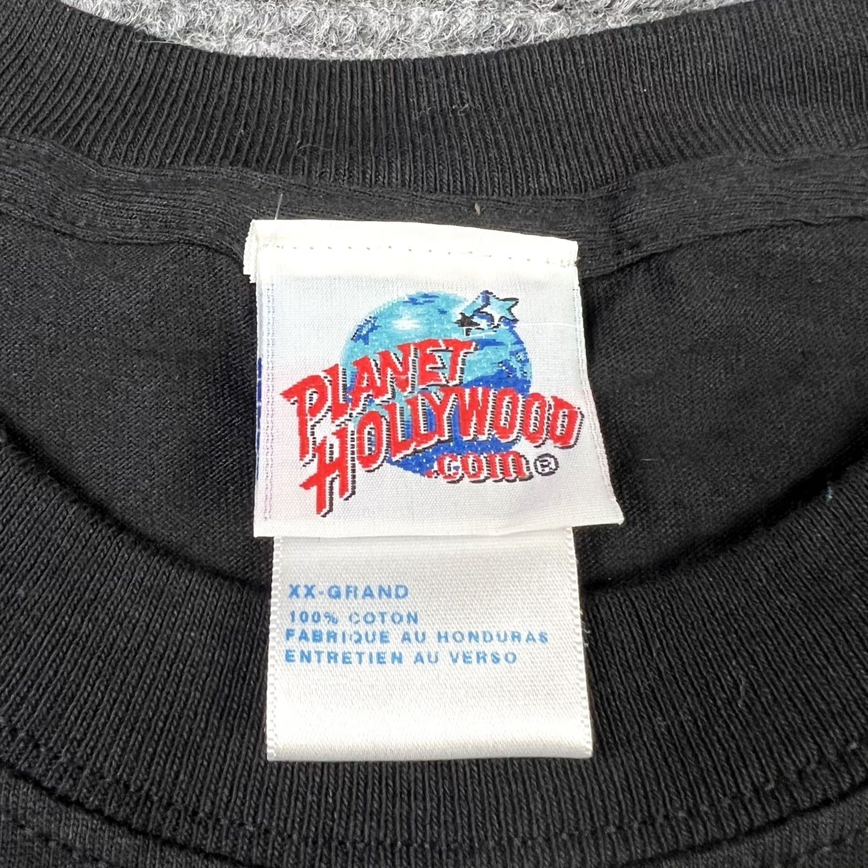 Planet Hollywood VINTAGE Planet Hollywood Shirt 2XL Black Short Sleeve Crew Neck Big Planet Logo Mens Size US XXL / EU 58 / 5 - 2 Thumbnail