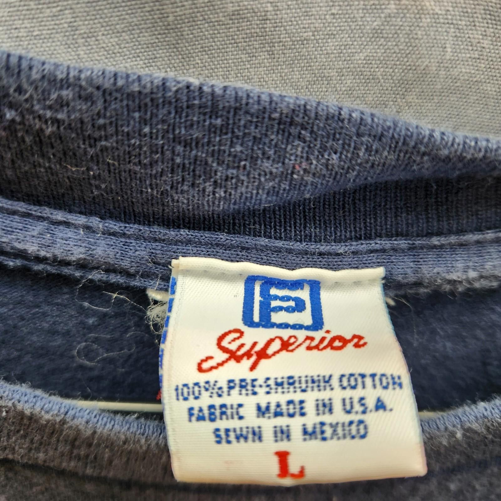 Superdry Vintage Ellis Island Embroidered Tshirt Blue Size Large Size US L / EU 52-54 / 3 - 4 Thumbnail