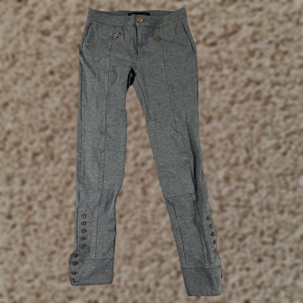 Marc Jacobs Marc Jacobs Pants Women 4 Gray Equestrian Riding Breeches Button Up Ankle 26x29 Size 27" / US 4 / IT 40 - 1 Thumbnail