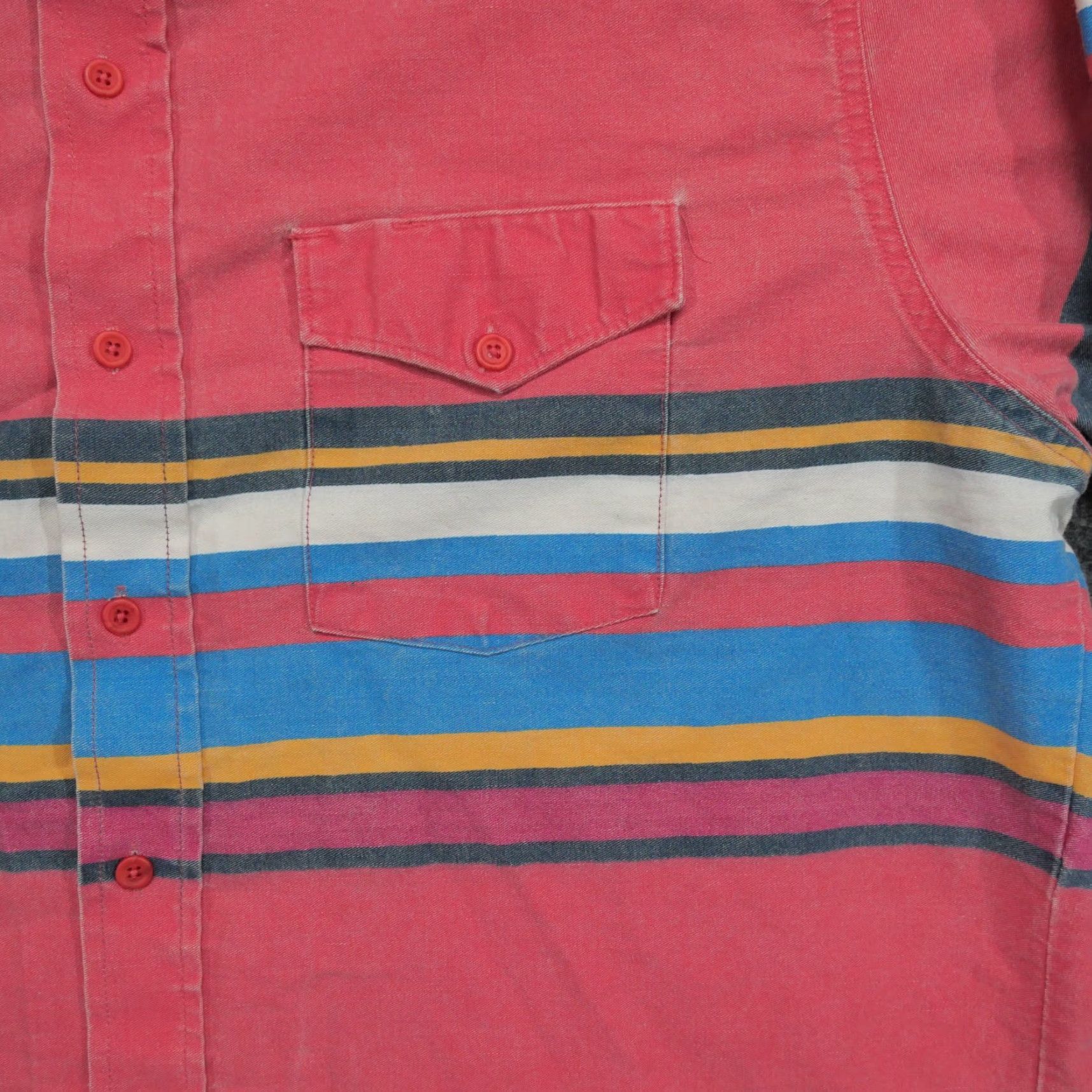Wrangler VINTAGE Wrangler Shirt Mens 2XL Pink Striped Button Up 90s Western Canvas Long Sleeve Pocketed Size US XXL / EU 58 / 5 - 2 Thumbnail