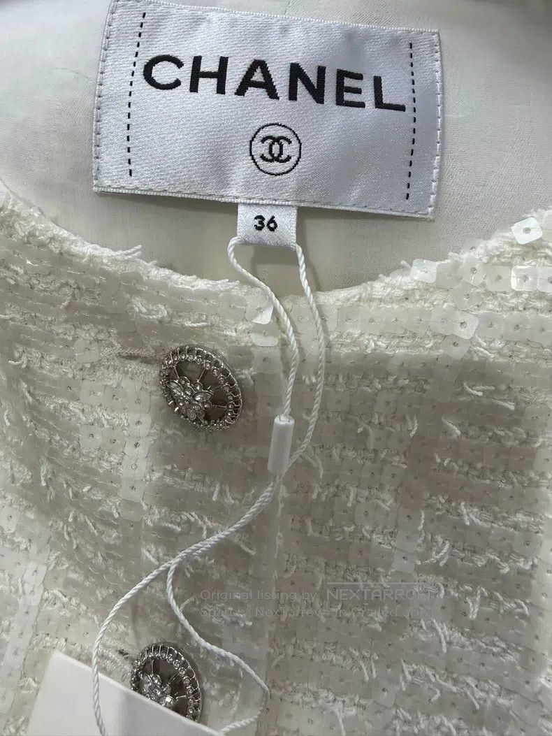 Chanel Chanel White sequined vest Size XS / US 0-2 / IT 36-38 - 3 Thumbnail