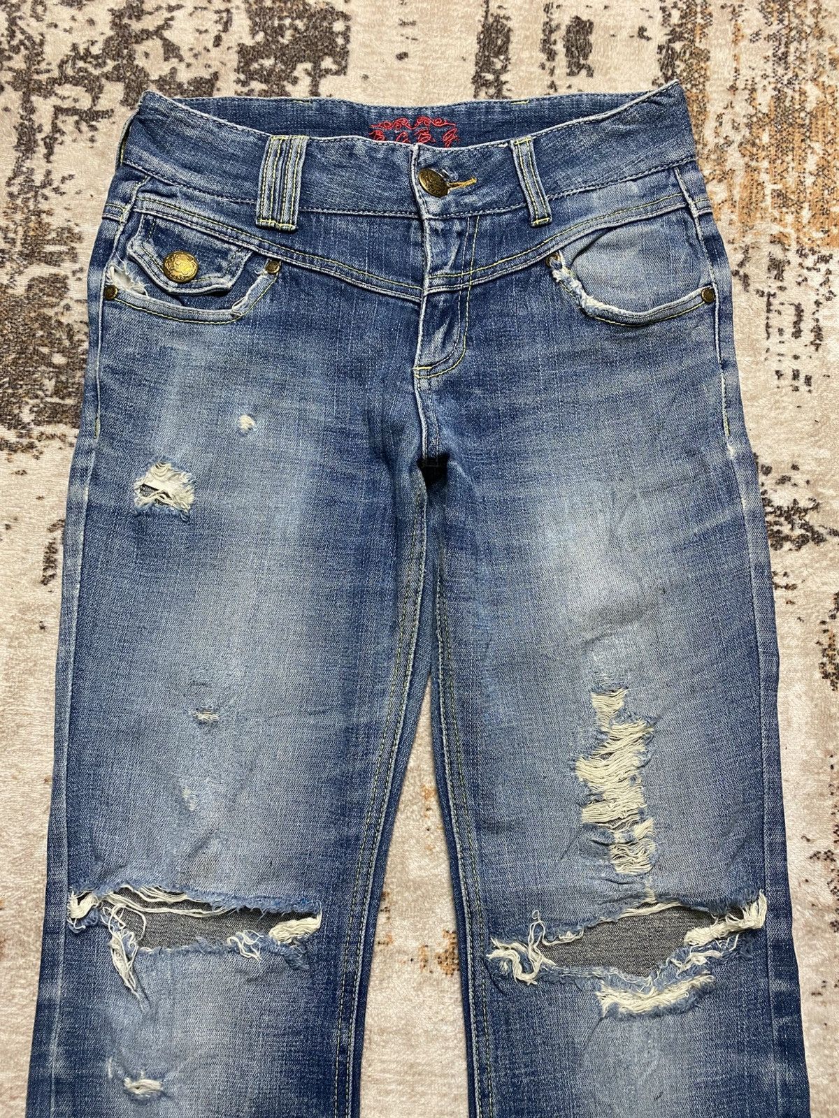 If Six Was Nine Rare Trash Denim Bootcut Size US 29 - 4 Thumbnail